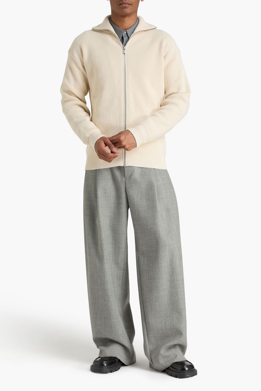 JIL SANDER+ Cardigan aus gerippter Baumwolle