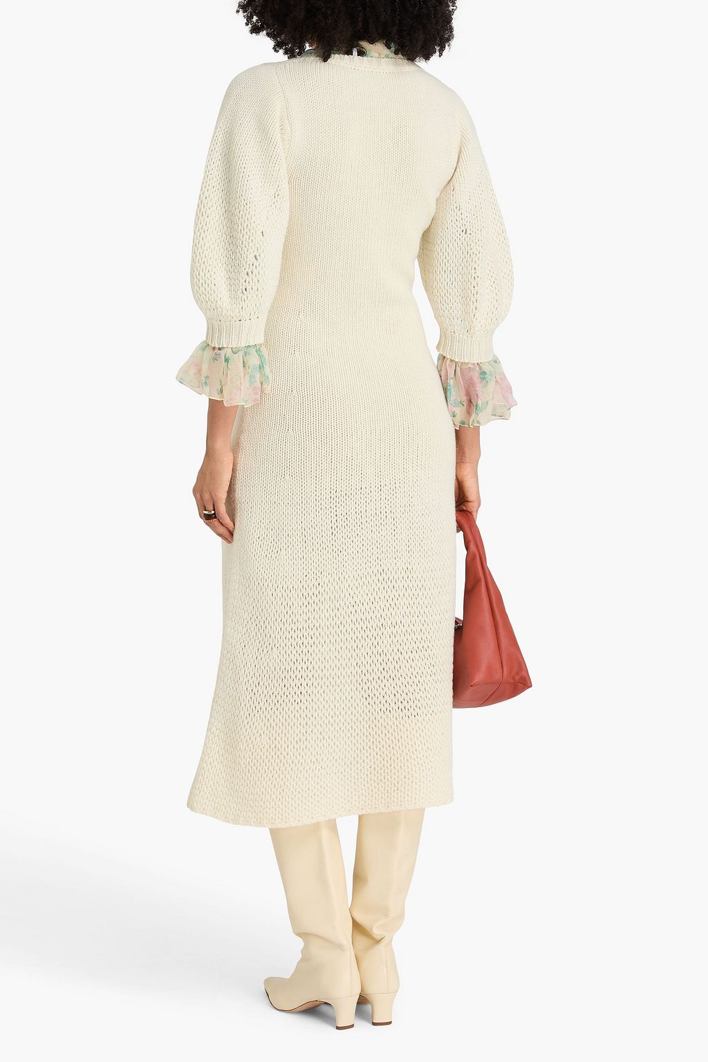 CHLOÉ Wool and cashmere-blend midi dress