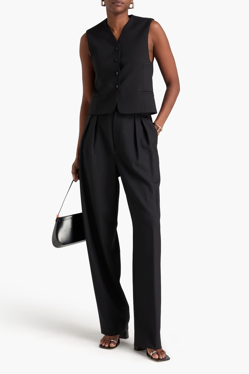 NILI LOTAN Etienne wool-blend twill straight-leg pants