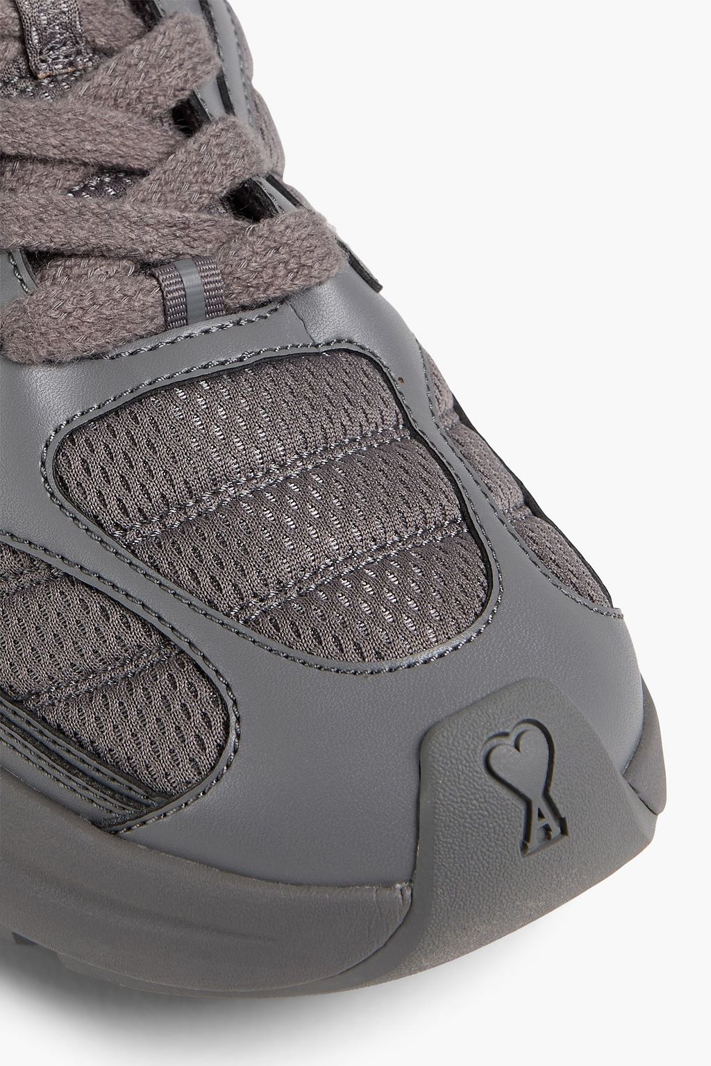 AMI ALEXANDRE MATTIUSSI Mesh and leather sneakers