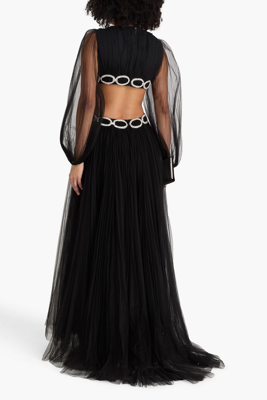 VALENTINO GARAVANI Crystal-embellished cutout tulle gown