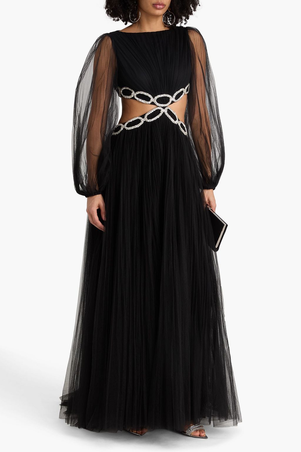 VALENTINO GARAVANI Crystal-embellished cutout tulle gown