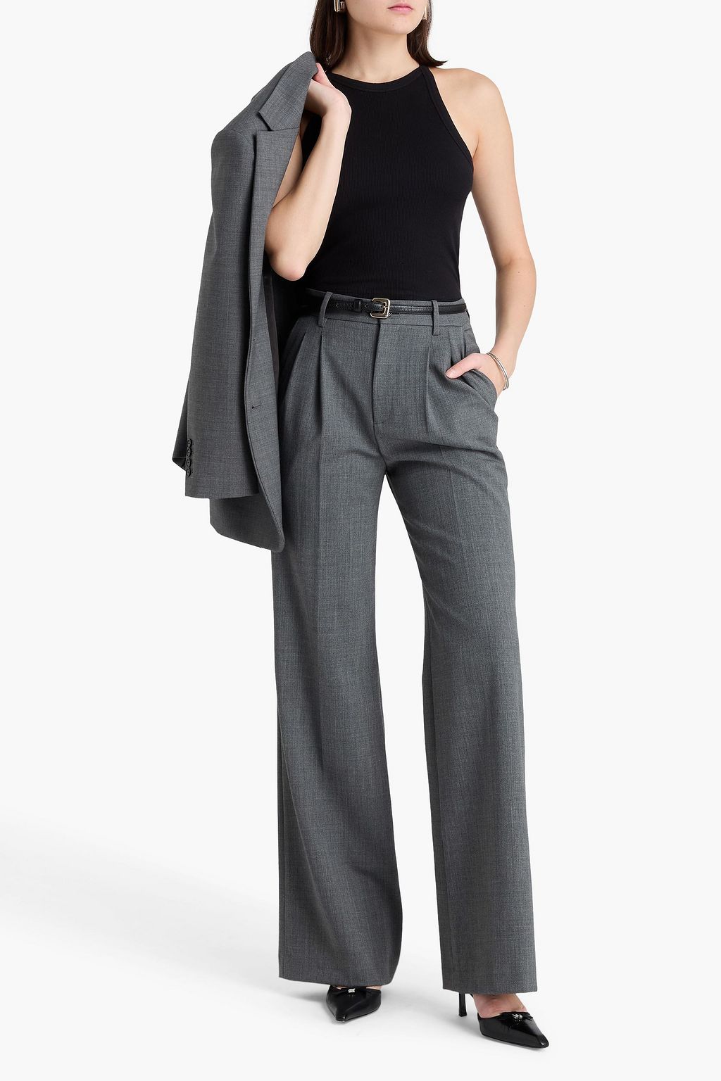 NILI LOTAN Flavie twill wide-leg pants
