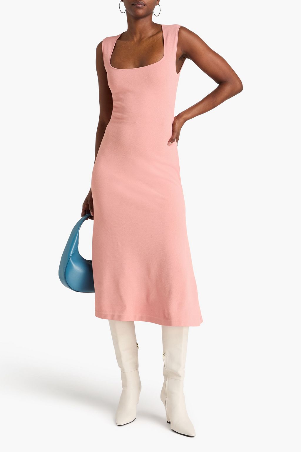 STELLA MCCARTNEY فستان متوسط الطول من نسيج محبوك مطاط