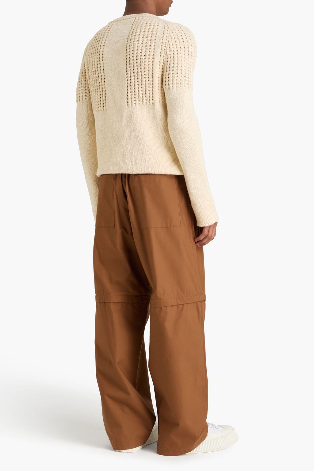 JIL SANDER+ Waffle-knit cotton and wool-blend sweater