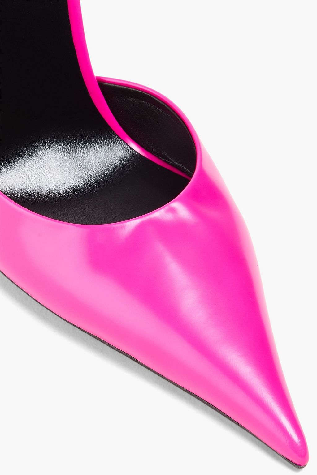 VERSACE Pinpoint spiked neon leather pumps