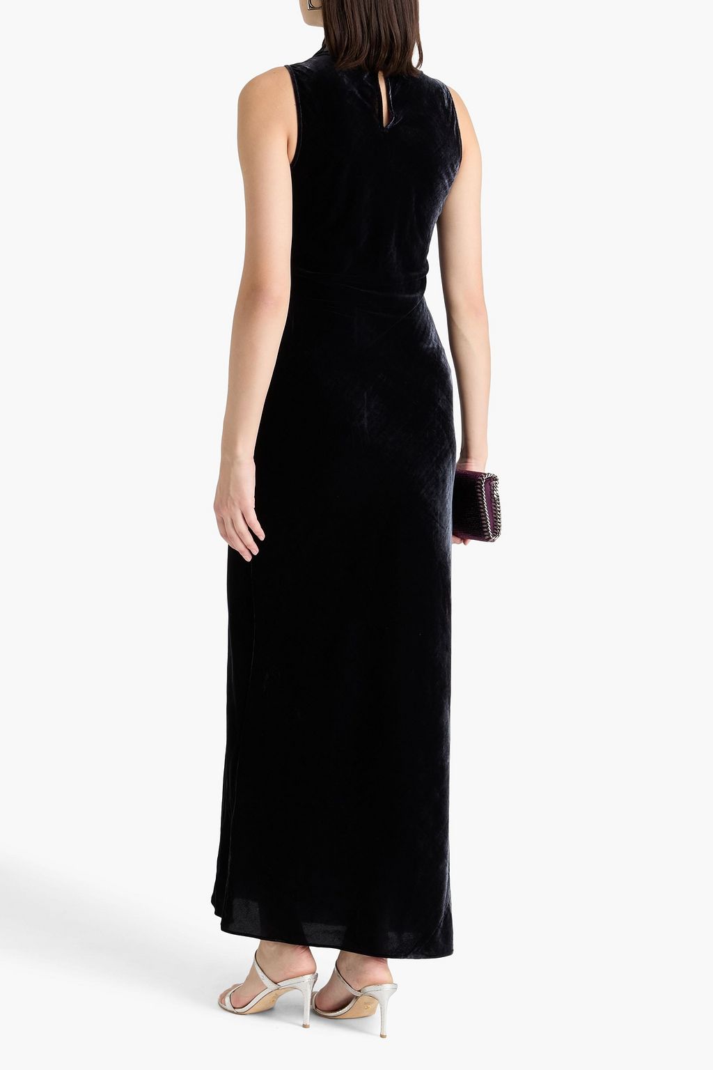 VERONICA BEARD Kura draped velvet maxi dress