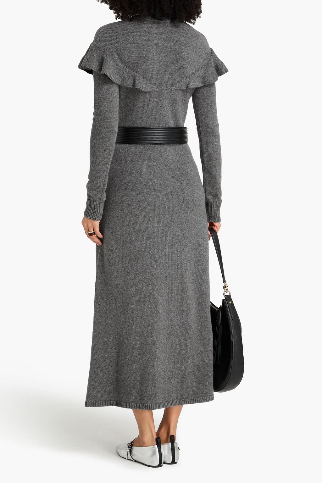 CHLOÉ Ruffled cashmere midi dress