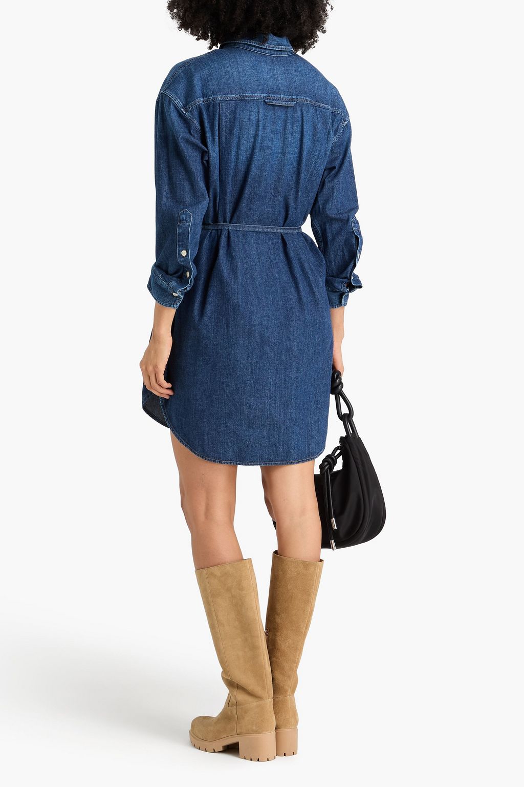 CITIZENS OF HUMANITY فستان قصير بتصميم قميص من الجينز مزوّد بحزام
