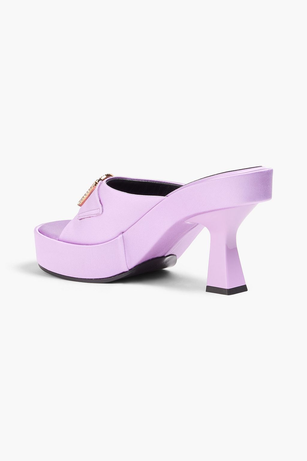 VERSACE Medusa Biggie embellished satin platform mules