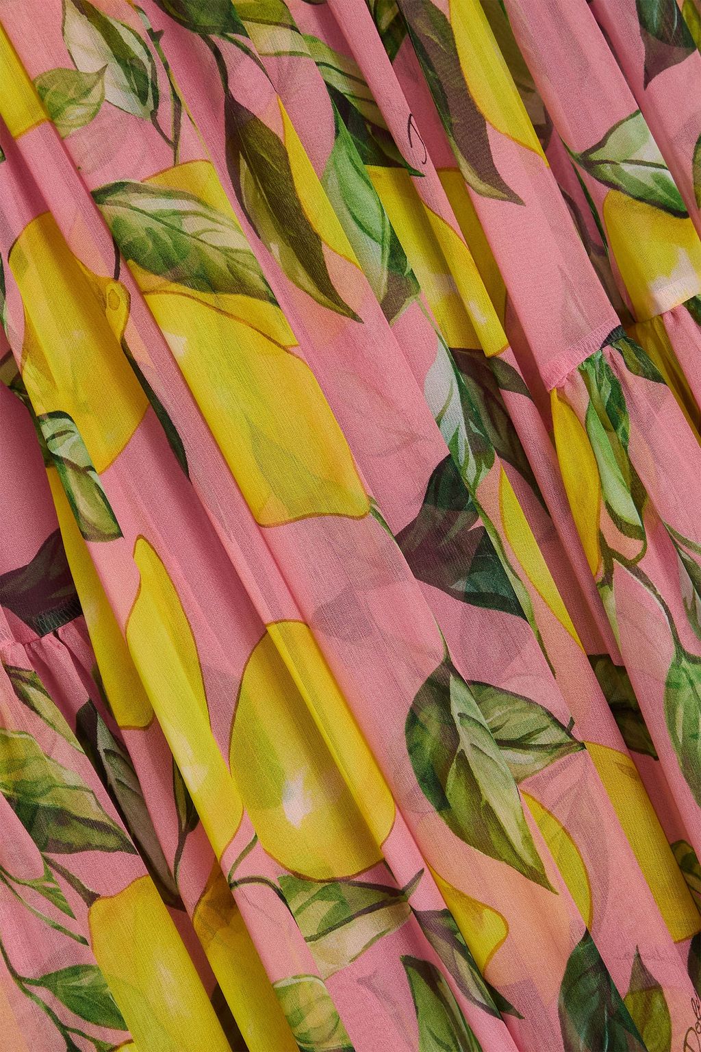 DOLCE&GABBANA فستان طويل من الشيفون المصنوع من مزيج الحرير بطبقات متدرجة مزين بطبعات