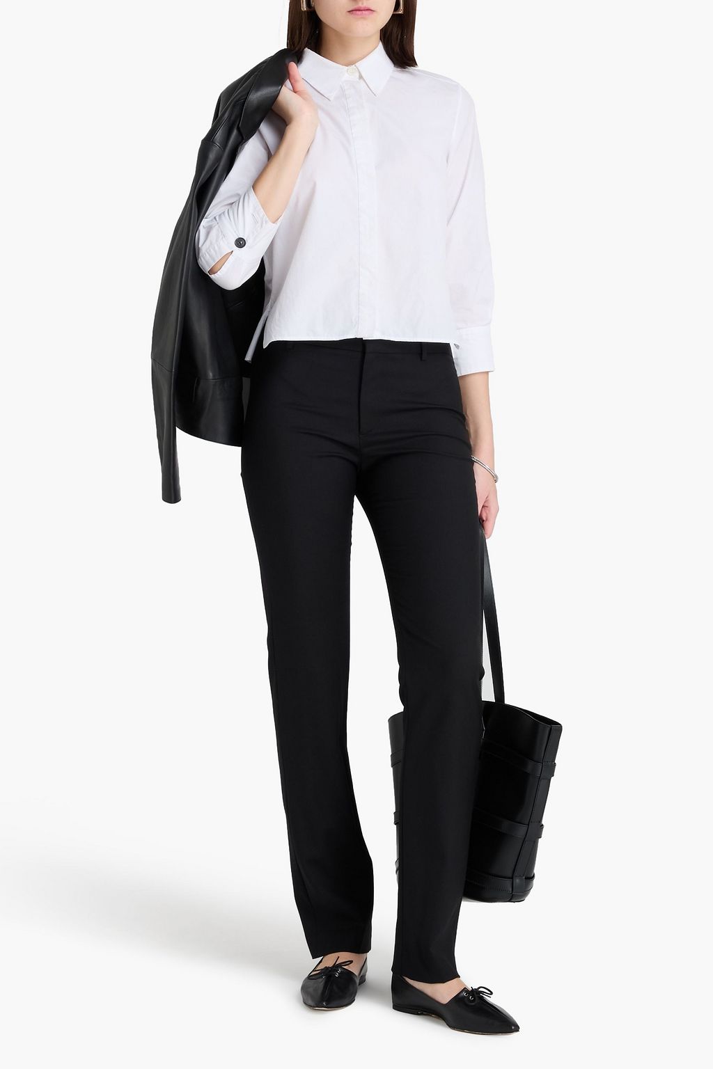NILI LOTAN Evan wool-blend twill slim-leg pants