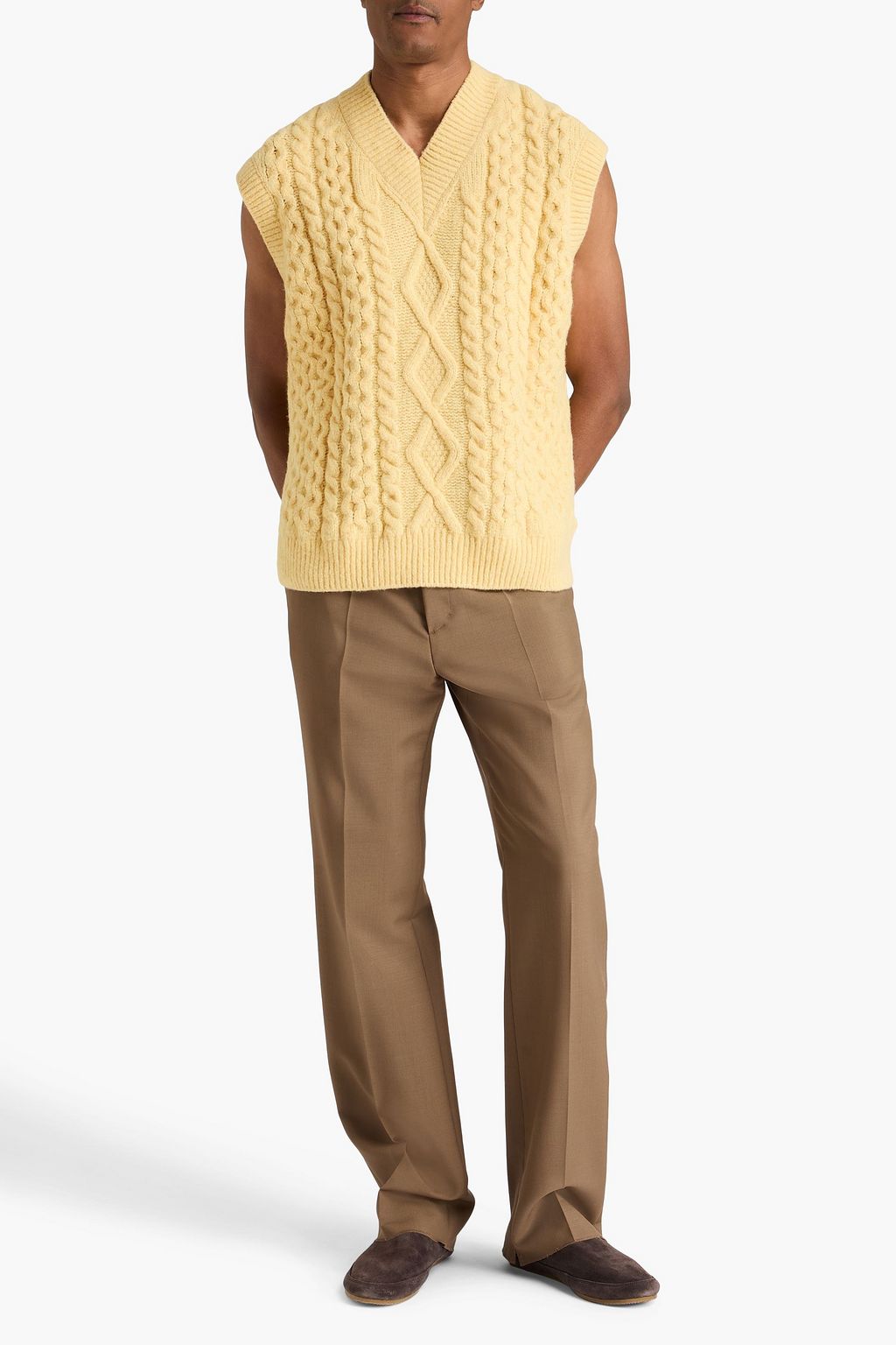 NANUSHKA Doan cable-knit wool-blend vest