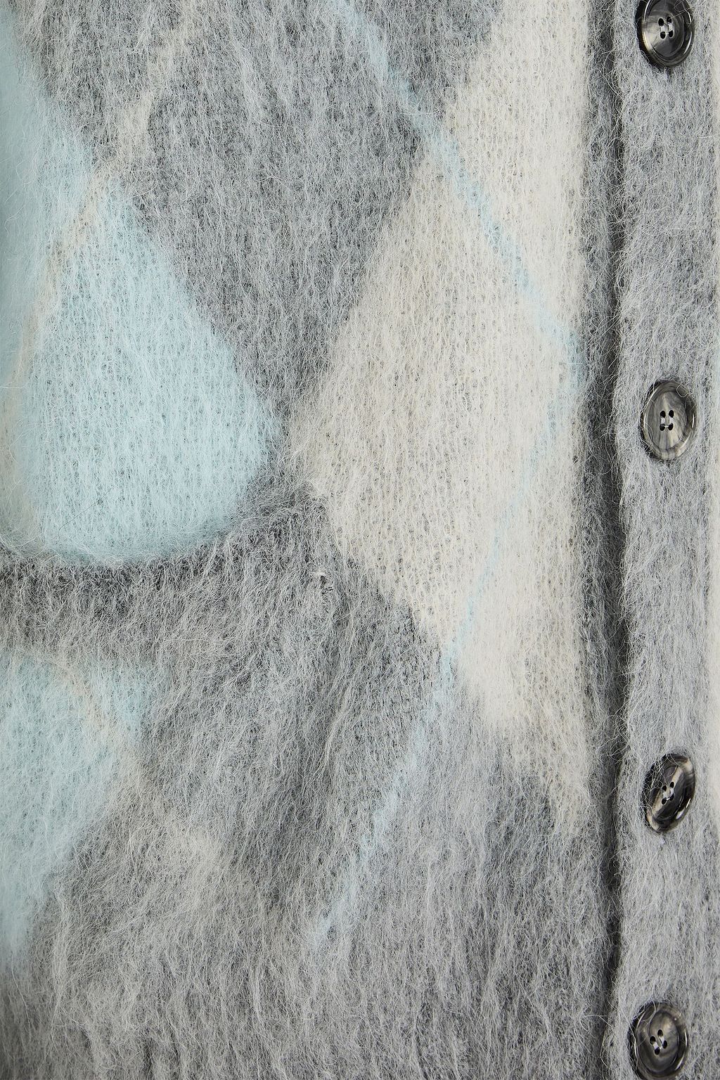 AMI ALEXANDRE MATTIUSSI Argyle brushed jacquard-knit cardigan