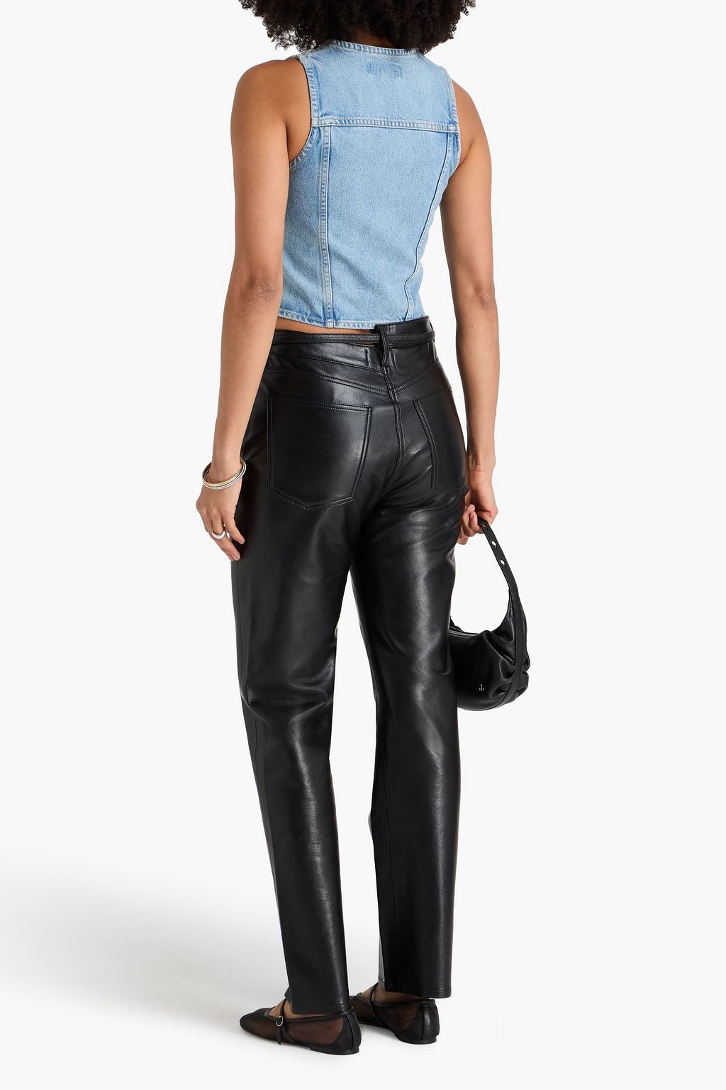 AGOLDE Leather-blend cargo pants