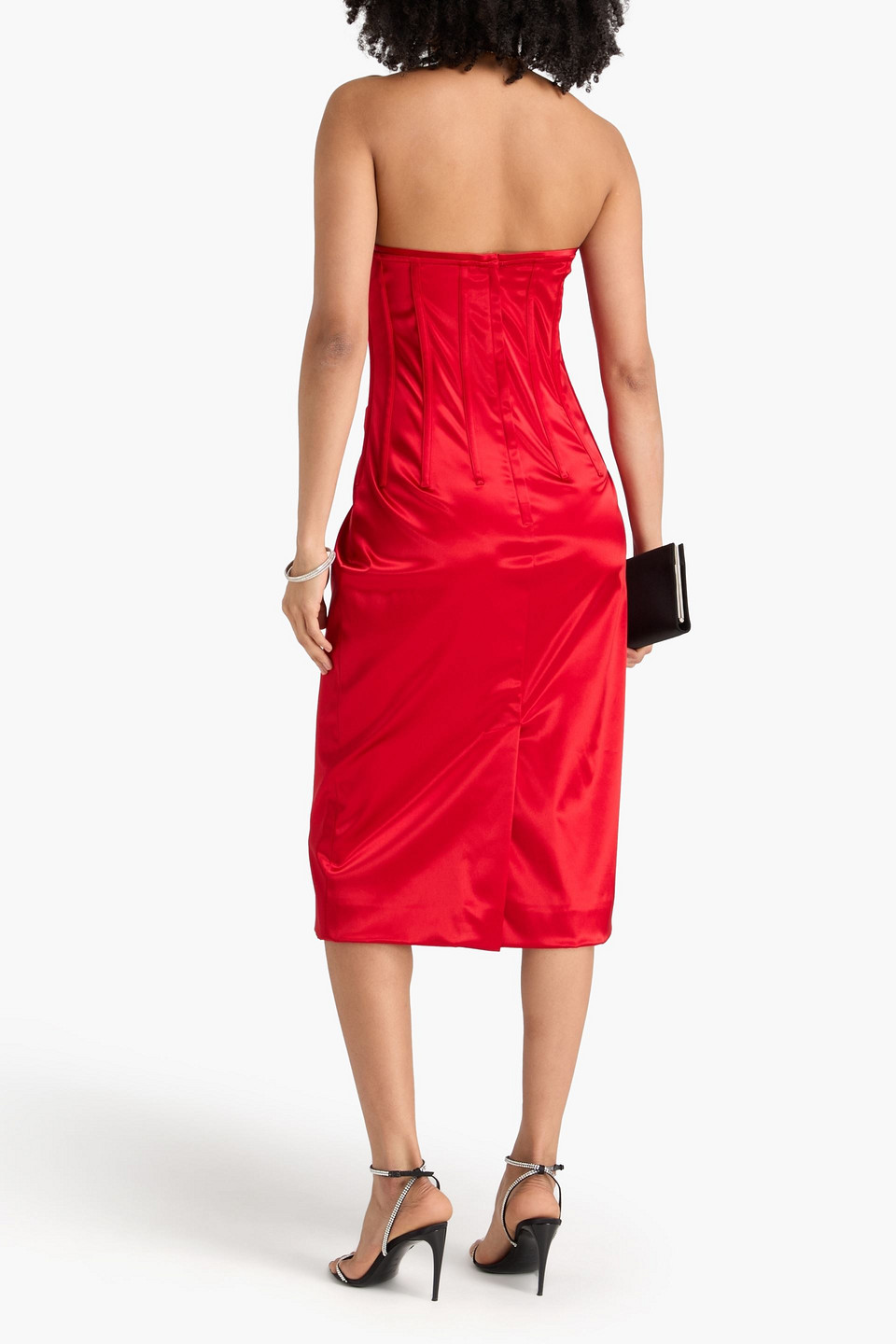  Dolce&gabbana - Trägerloses Midikleid Aus Satin - Rot - It 48 