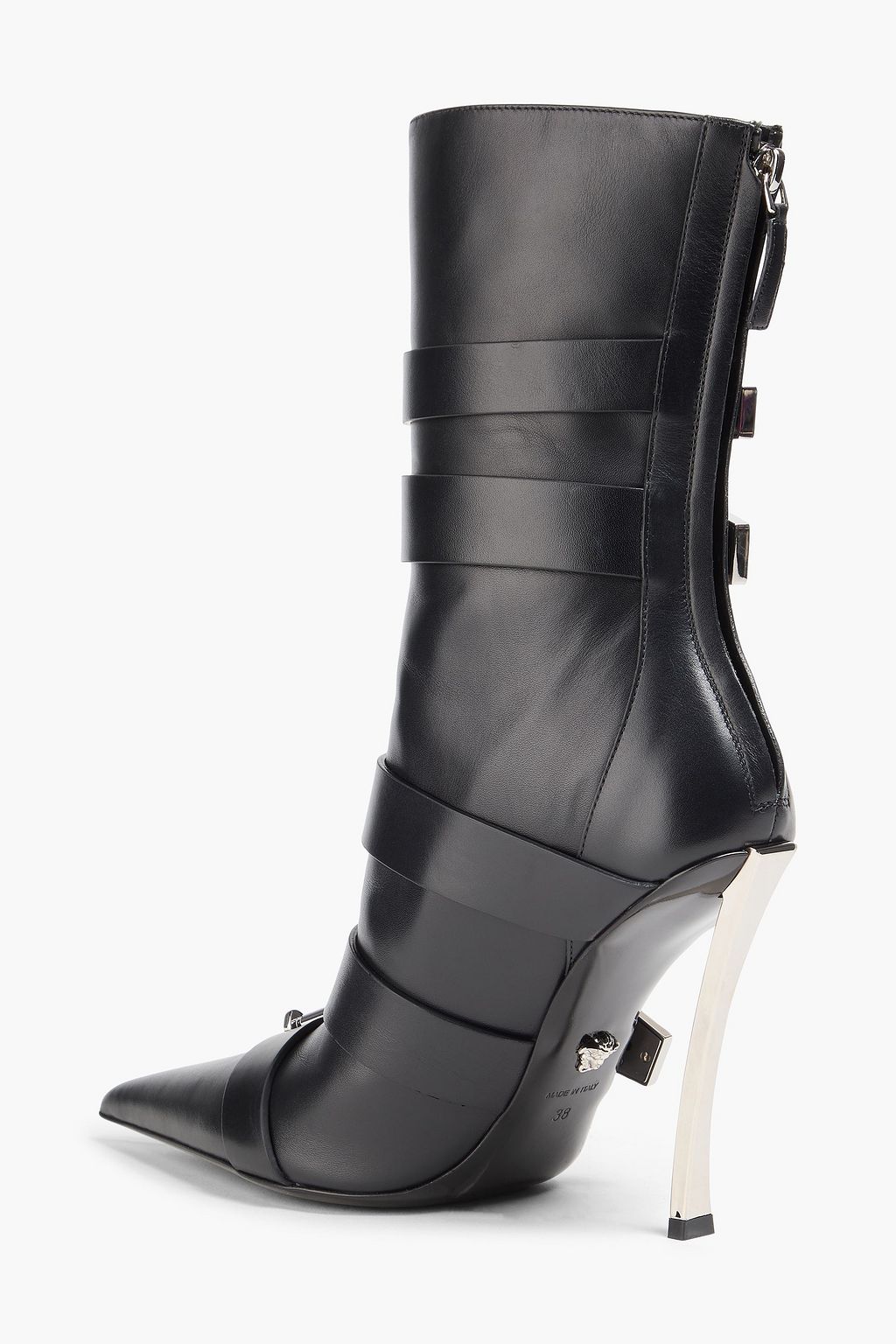 VERSACE Buckled leather ankle boots