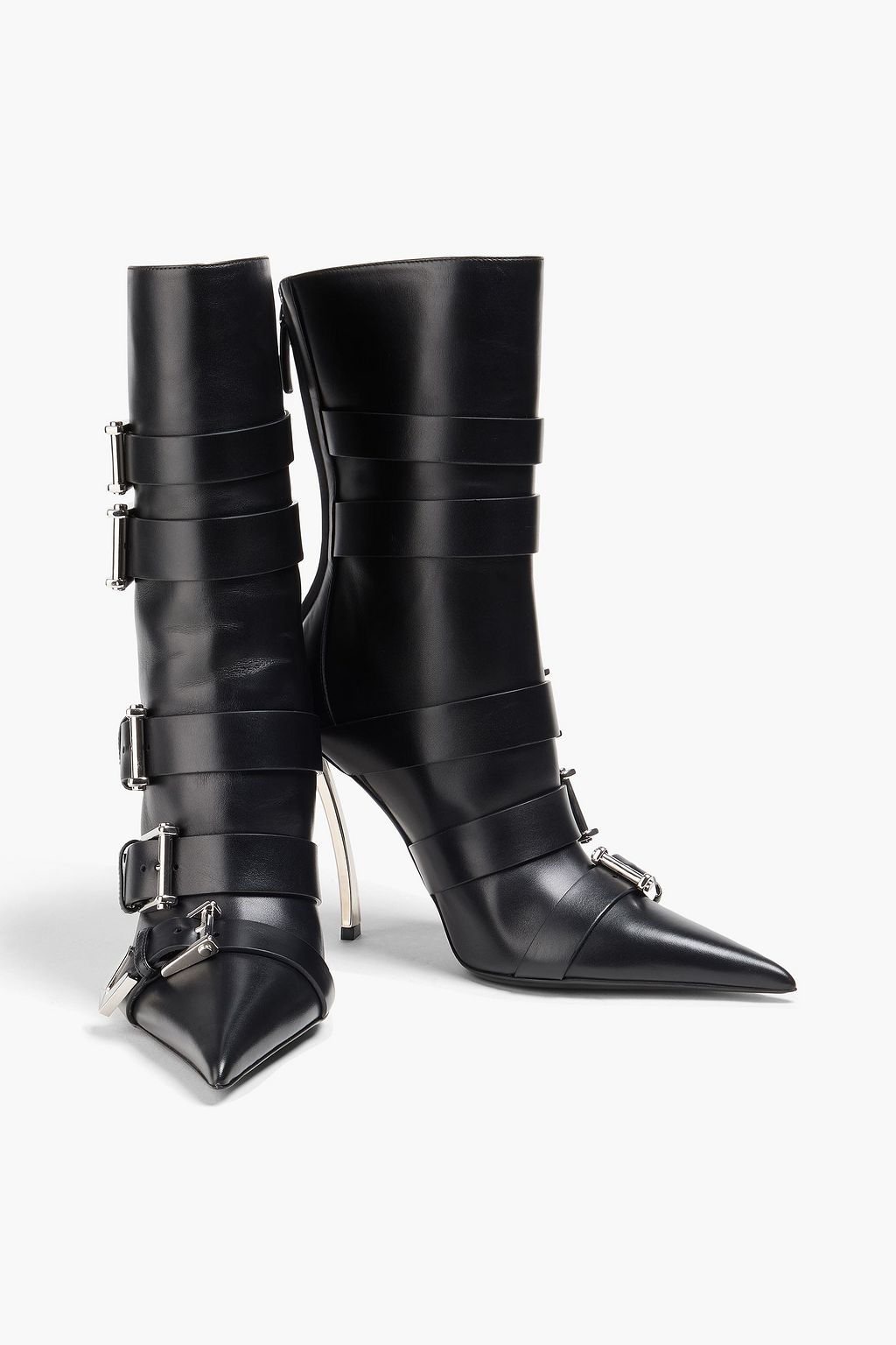 VERSACE Buckled leather ankle boots