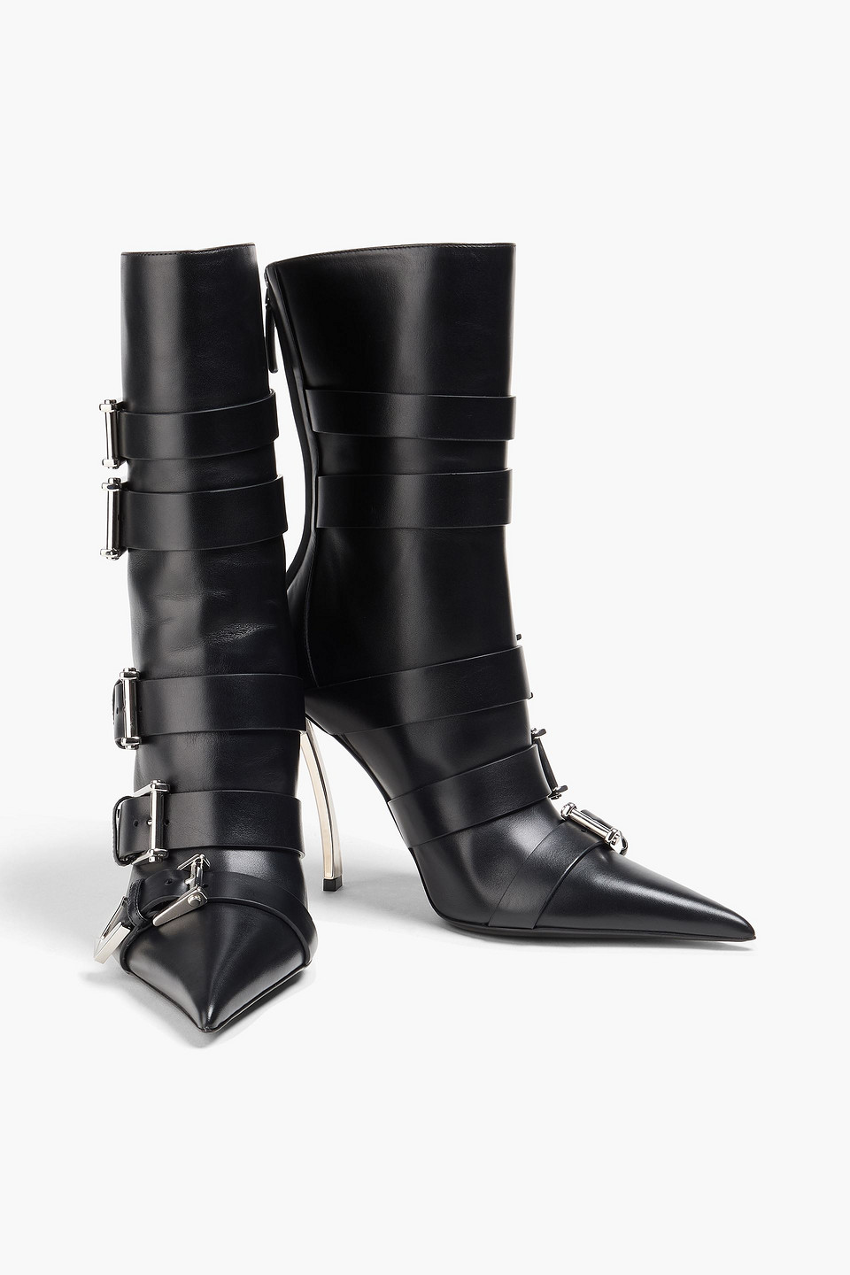  Versace - Buckled Leather Ankle Boots - Schwarz - Eu 35 