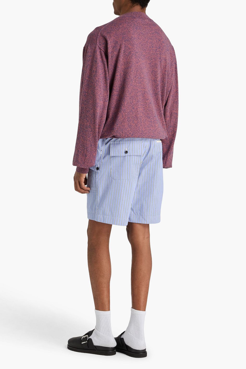 THE ELDER STATESMAN كنزة رياضية "نوفا" من مزيج الكشمير والقطن المرقّش