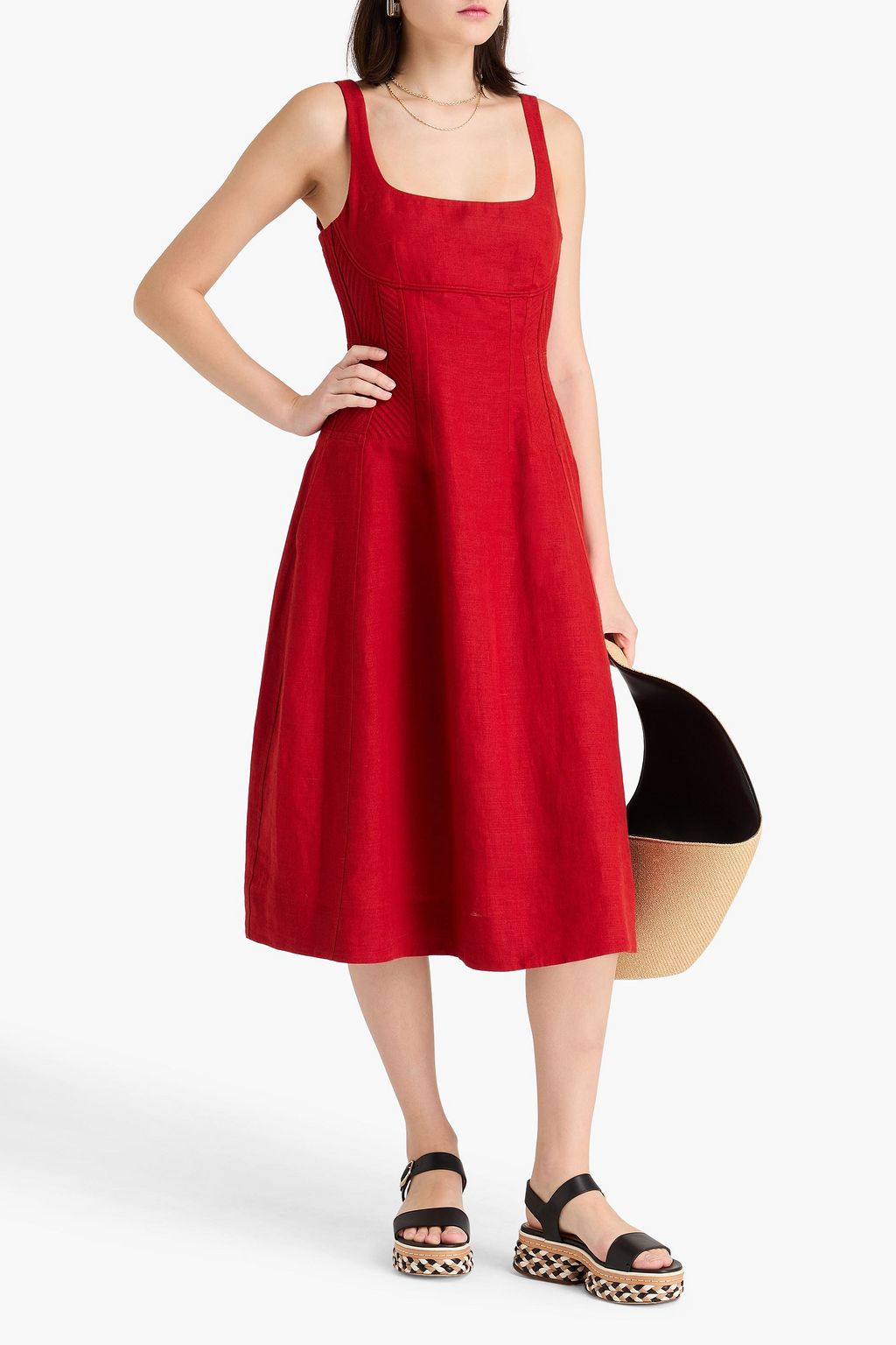 CHLOÉ Linen midi dress