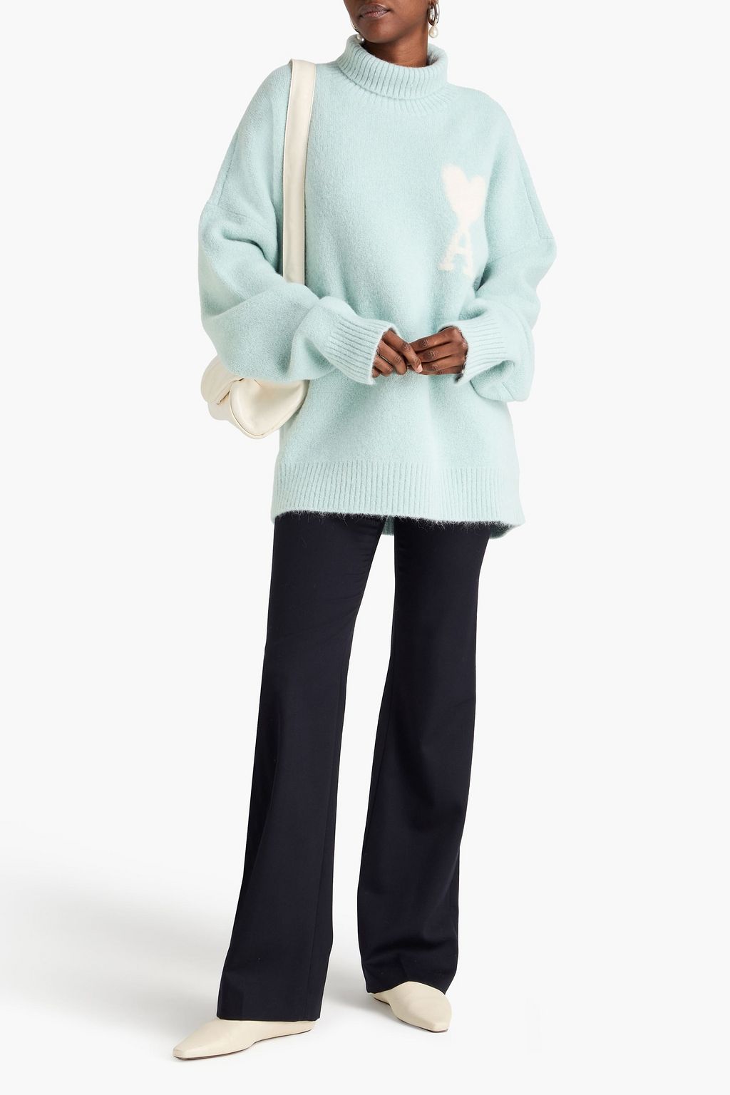 AMI ALEXANDRE MATTIUSSI Intarsia alpaca-blend turtleneck sweater