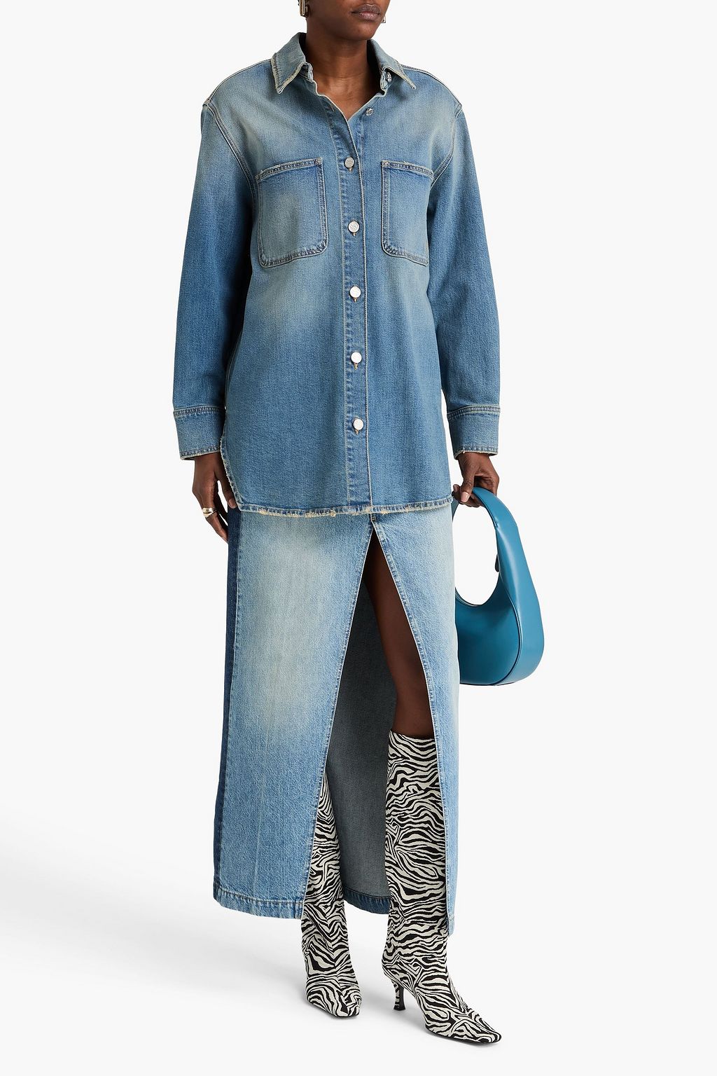 STELLA MCCARTNEY قميص من الدنيم بلون باهت