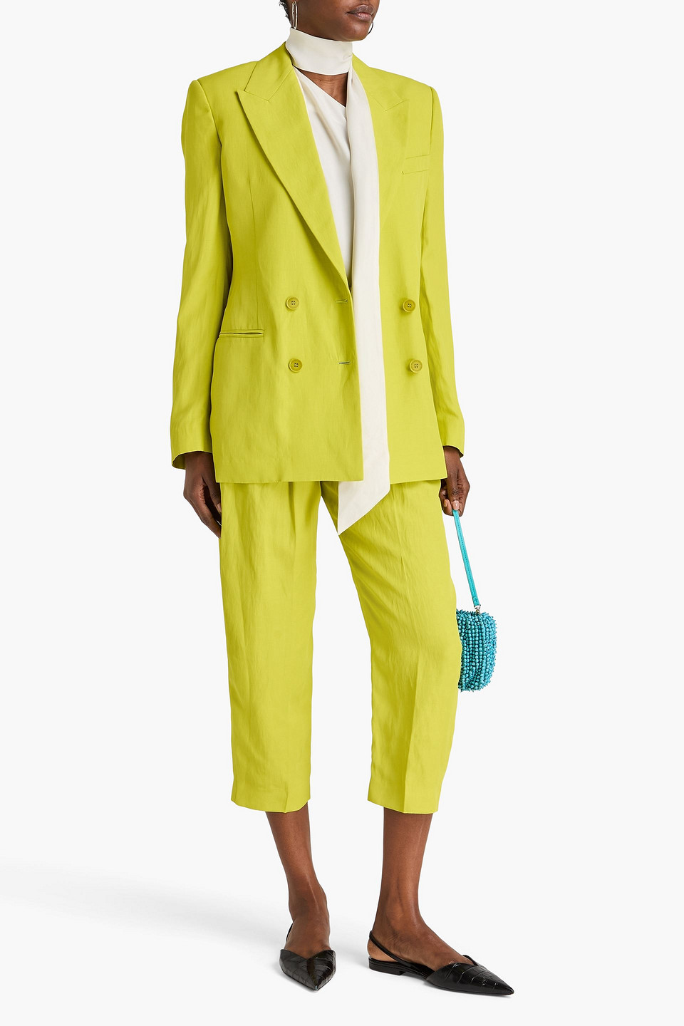  Stella Mccartney - Doppelreihiger Blazer Aus Webstoff - Grün - It 34 