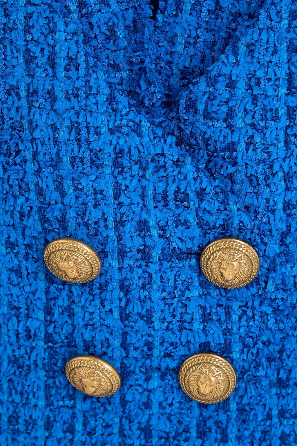 BALMAIN Cropped double-breasted tweed jacket