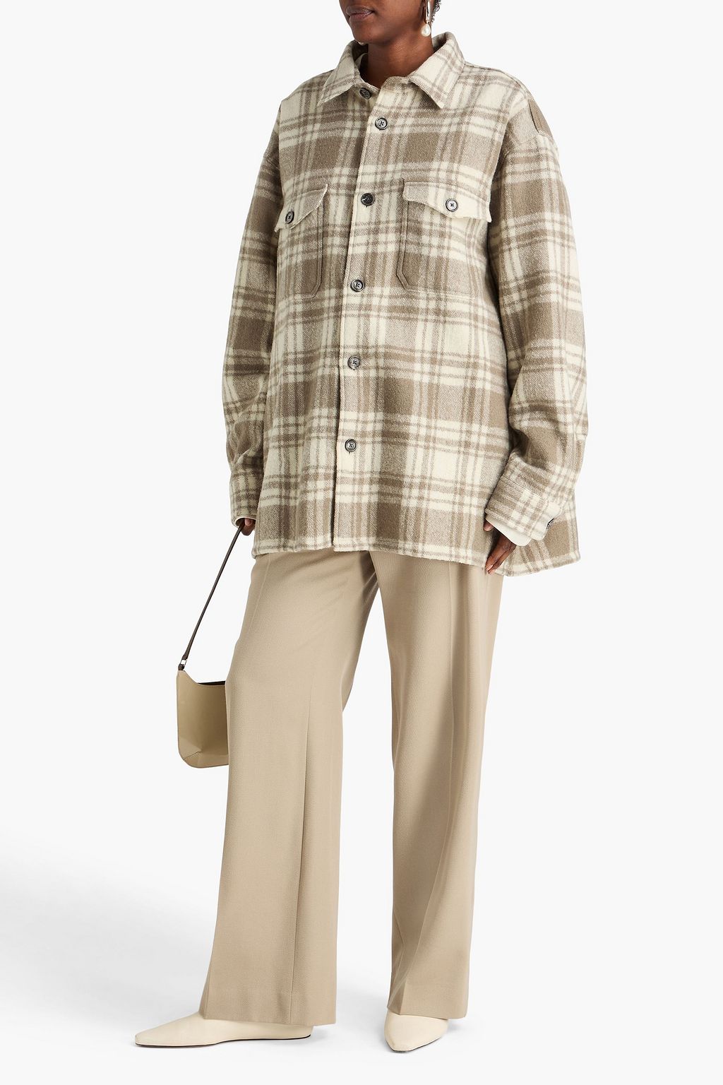 AMI ALEXANDRE MATTIUSSI Checked wool-felt shirt jacket