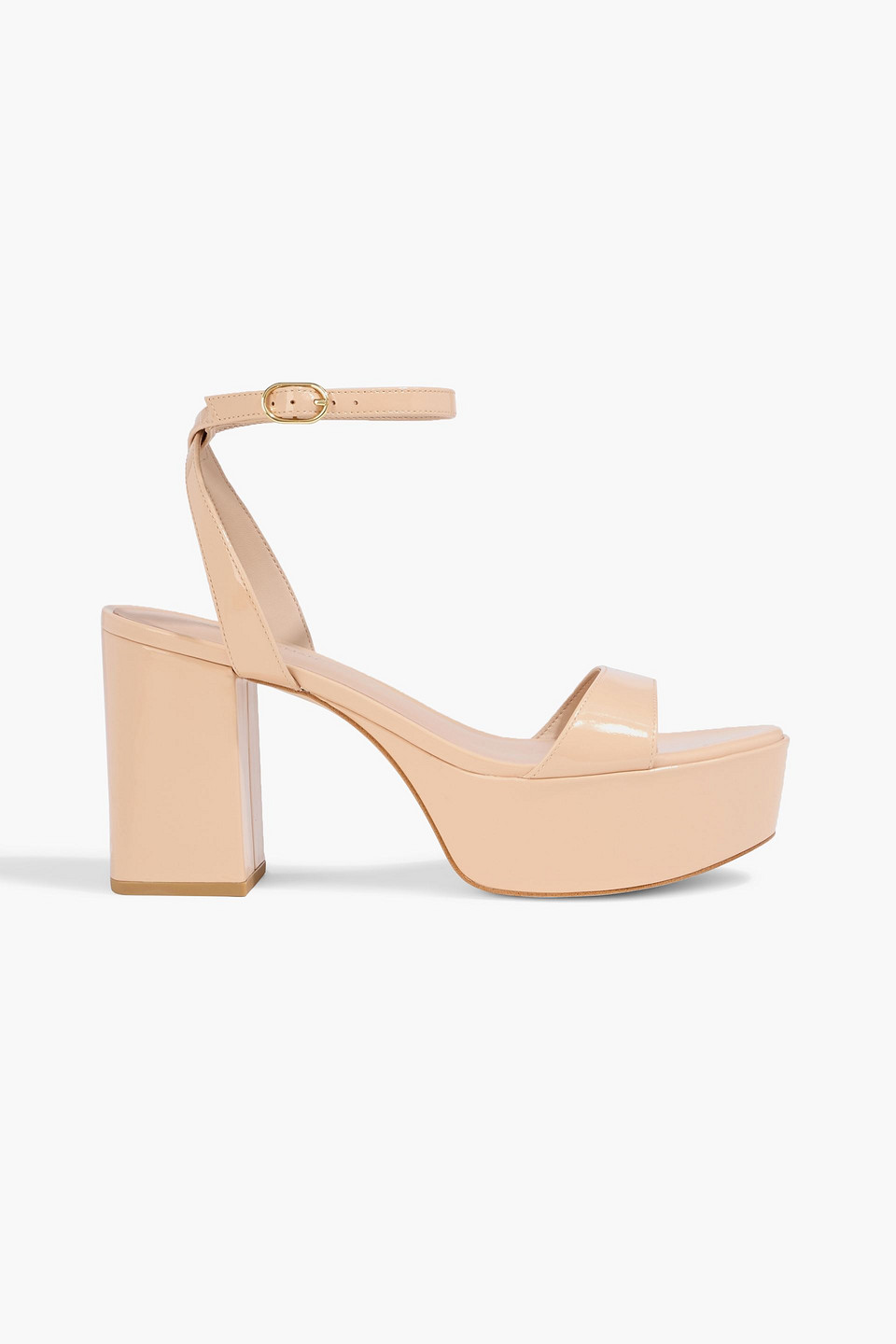 stuart weitzman - gala patent-leather platform sandals - neutral - us 9