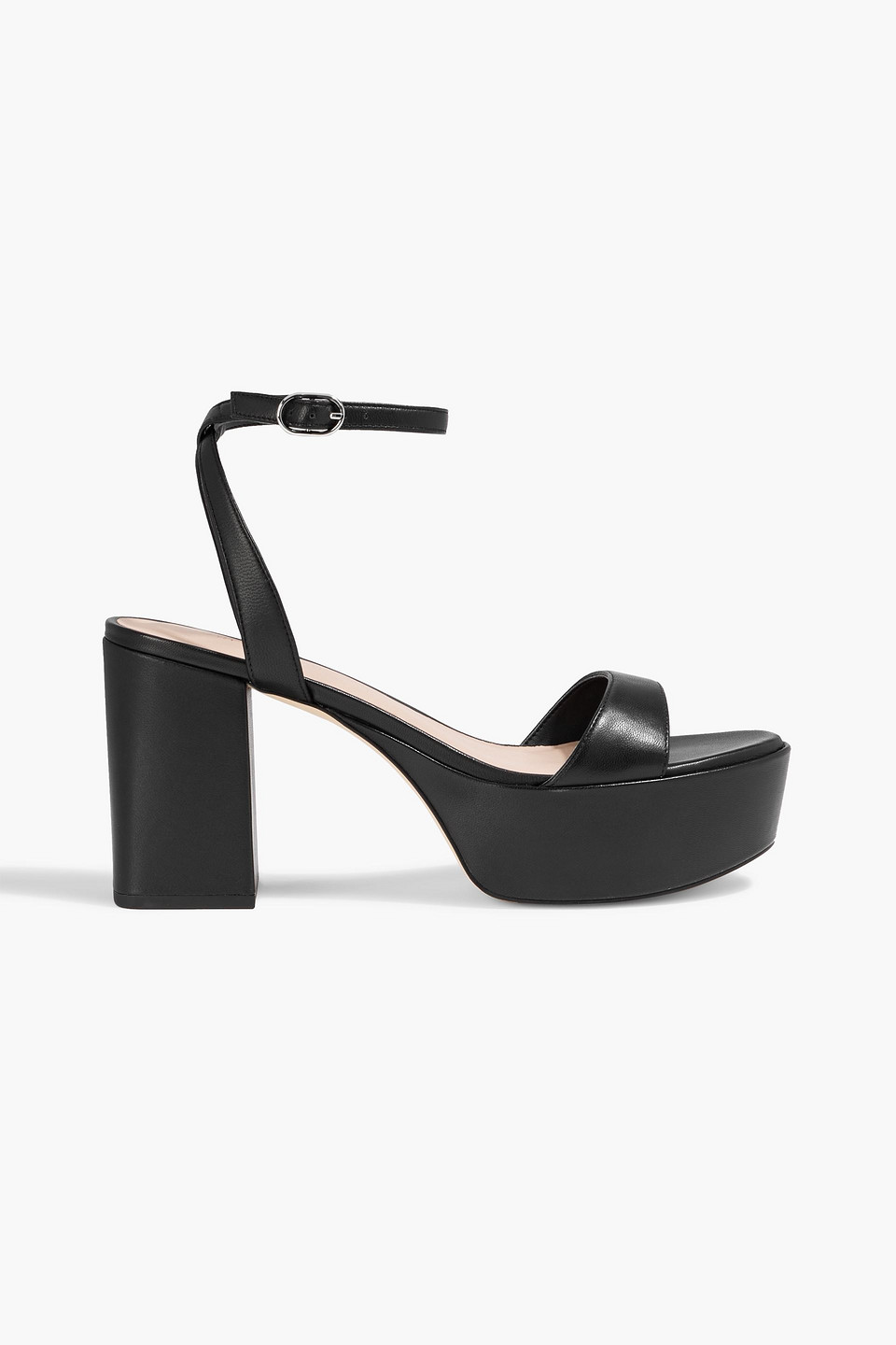 Stuart Weitzman Gala Leather Platform Sandals In Black