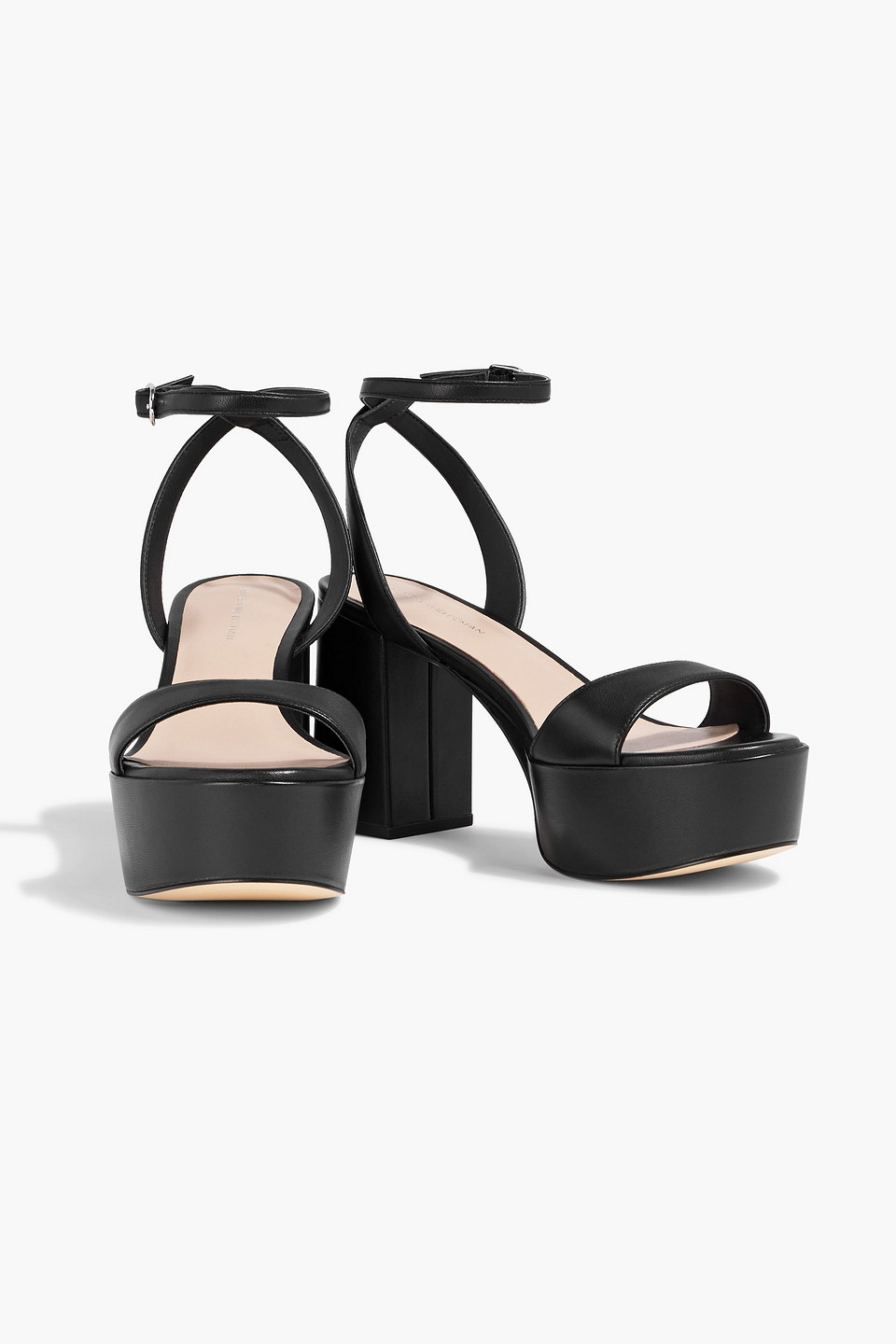 Stuart Weitzman Gala Leather Platform Sandals In Black
