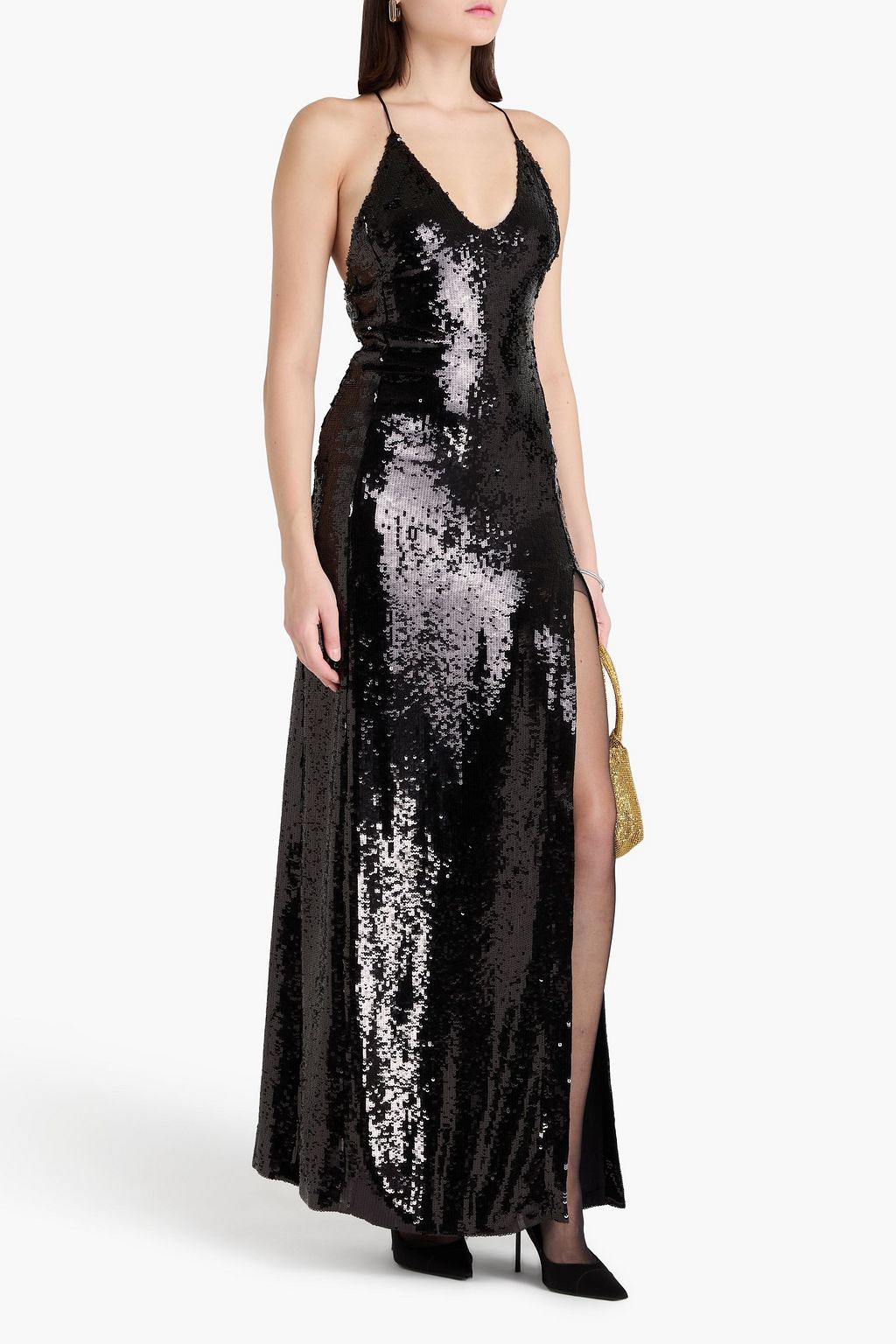 NILI LOTAN Sequined tulle gown