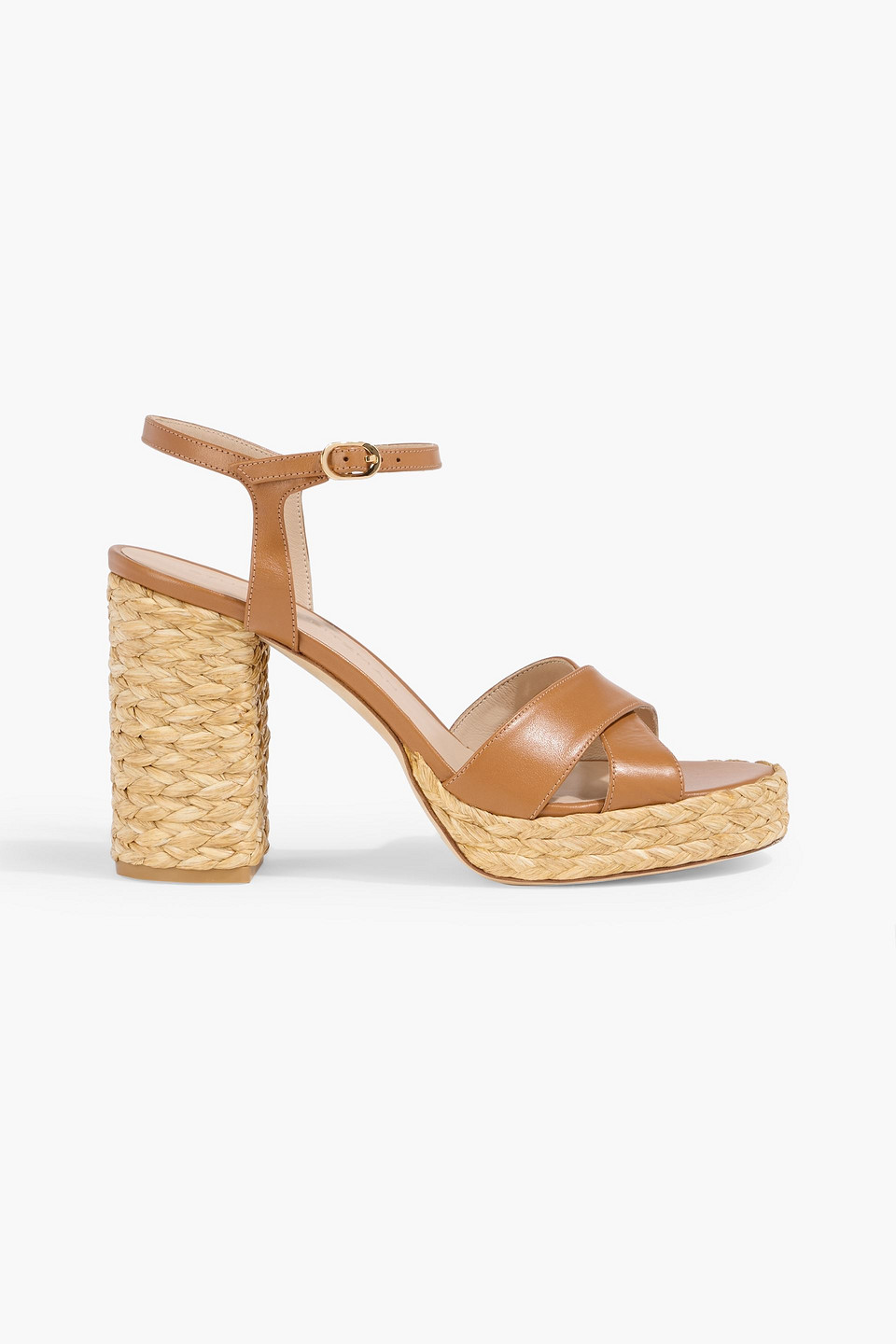 Stuart Weitzman Dayna Leather Platform Sandals In Brown