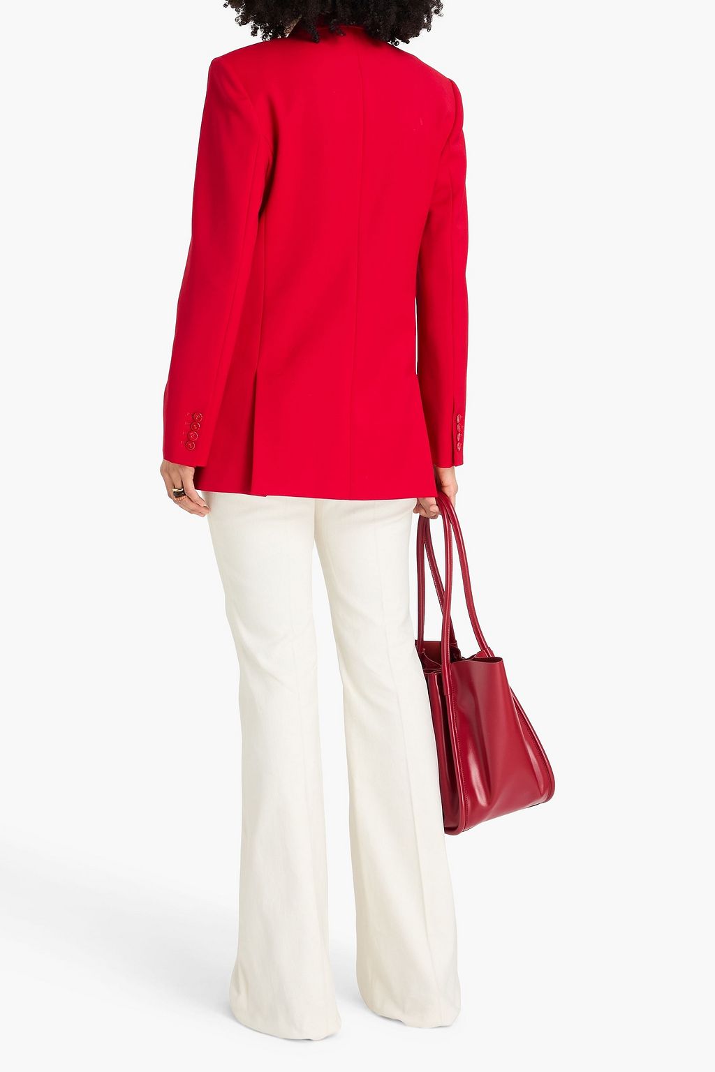 CHLOÉ Double-breasted wool-blend crepe blazer