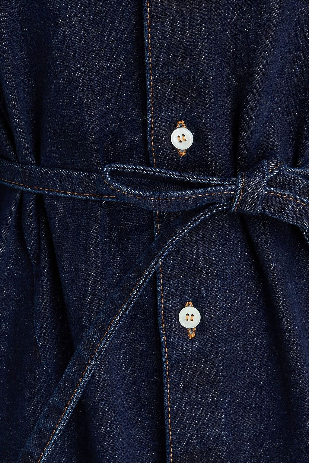 MM6 MAISON MARGIELA Hemdkleid aus Denim in Midilänge mit Gürtel