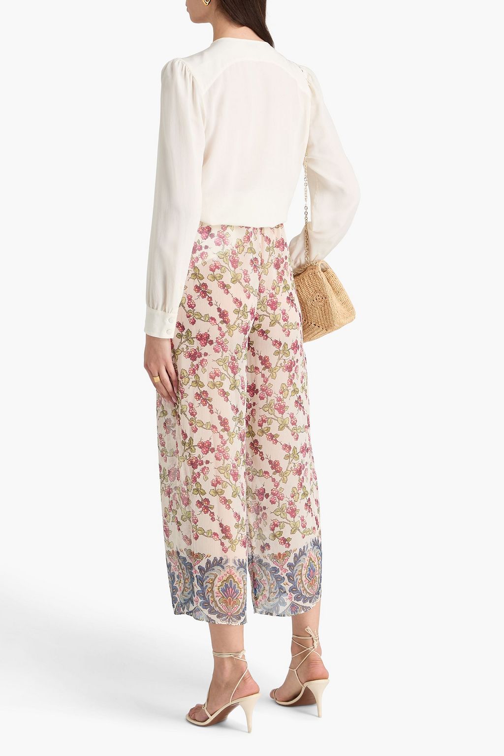 ETRO Embroidered silk crepe de chine blouse