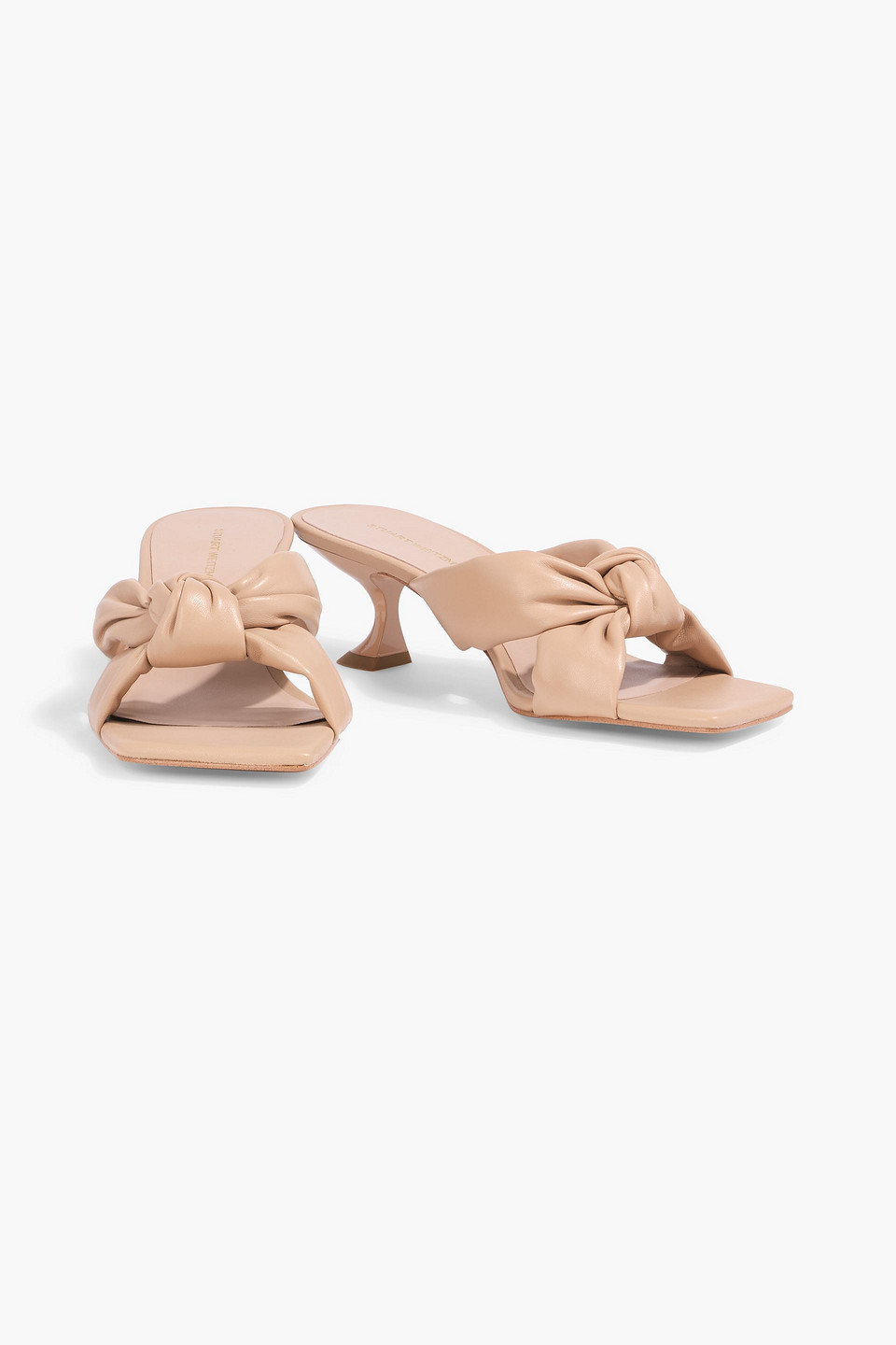  Stuart Weitzman - Playa 50 Knotted Padded Leather Mules - Neutral - Us 8 