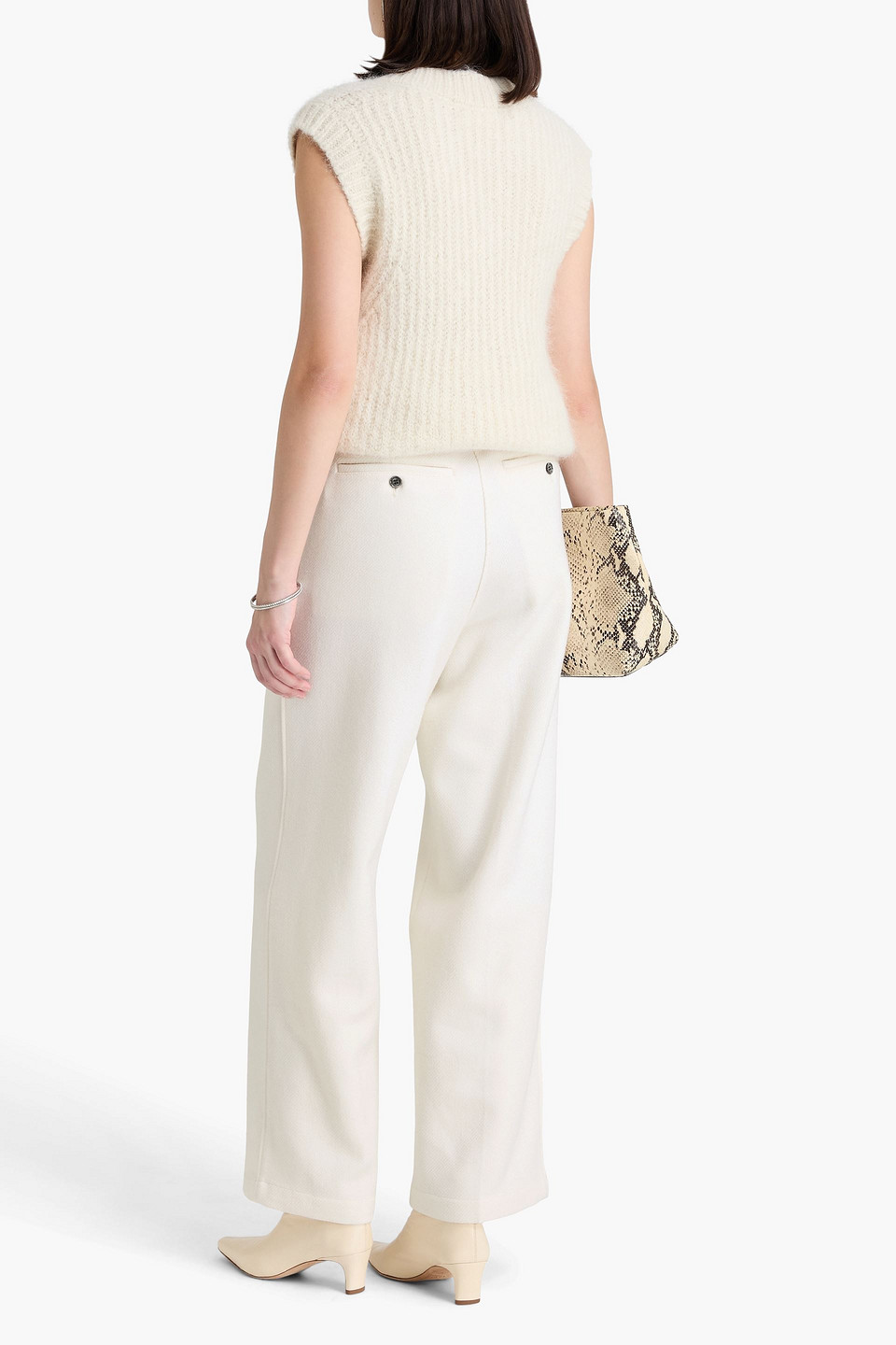  Ami Alexandre Mattiussi - Wool-blend Straight-leg Pants - White - Fr 34 