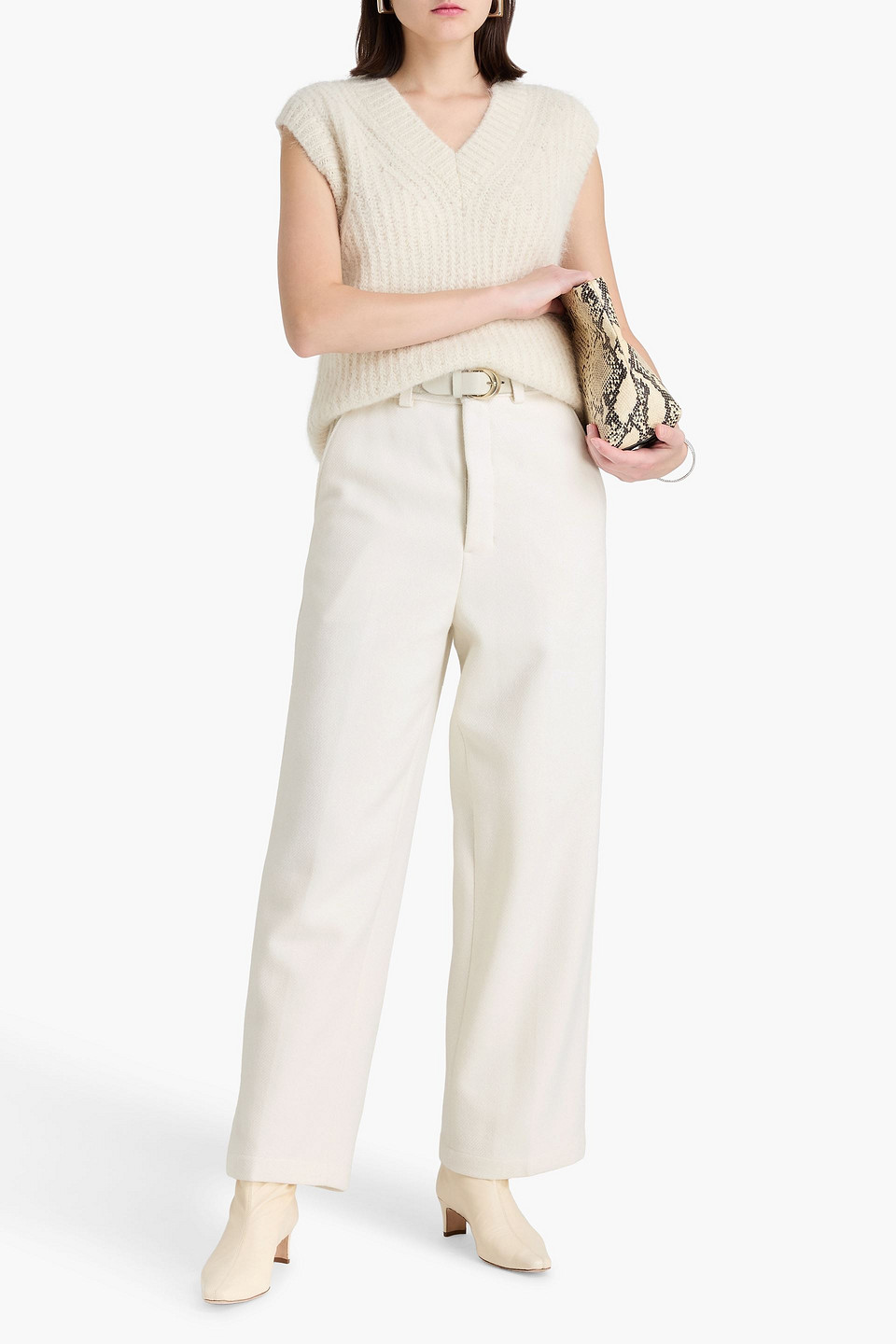  Ami Alexandre Mattiussi - Wool-blend Straight-leg Pants - White - Fr 34 
