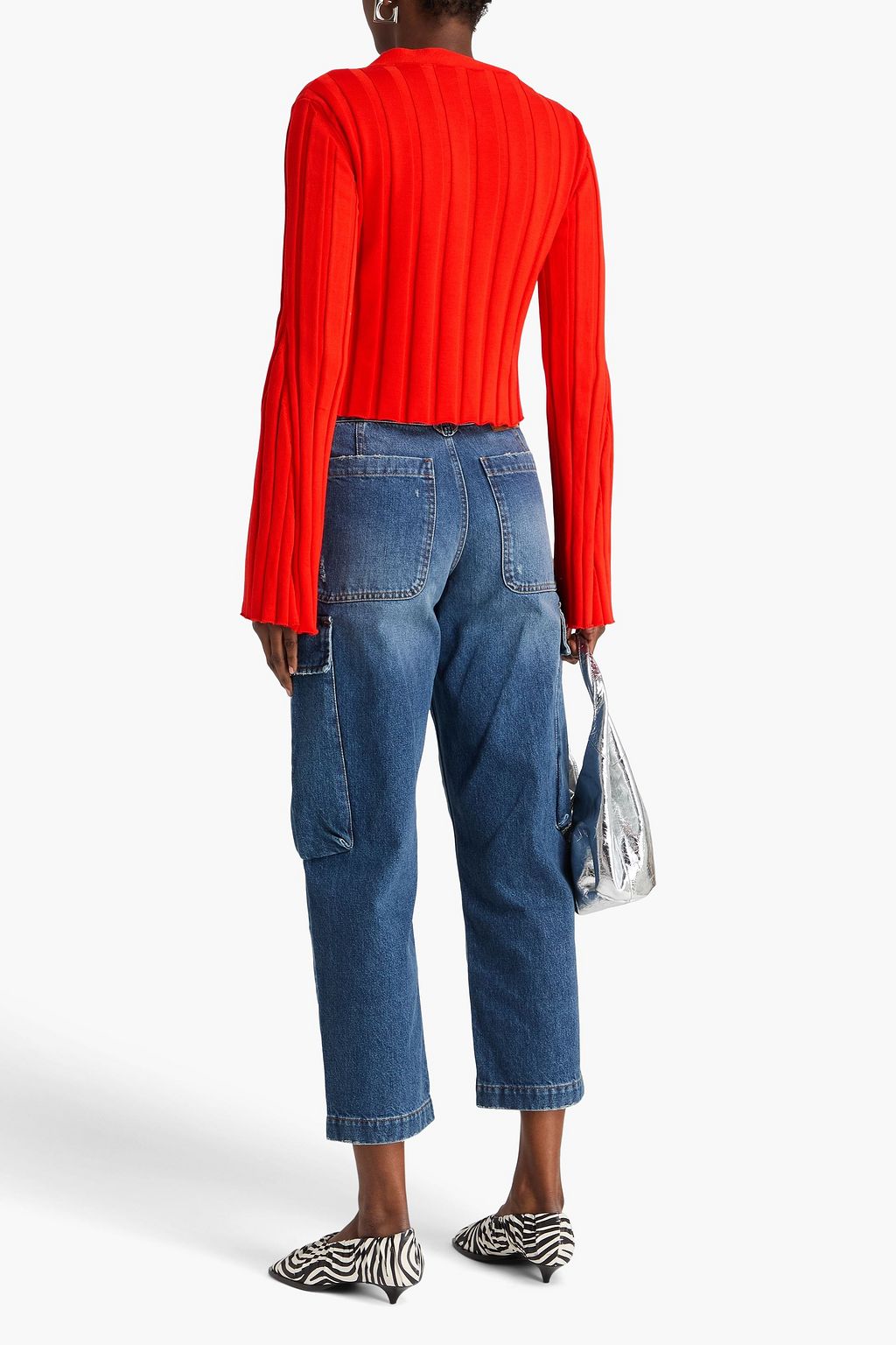 STELLA MCCARTNEY بنطال جينز كارغو قصير بخِصر مرتفع