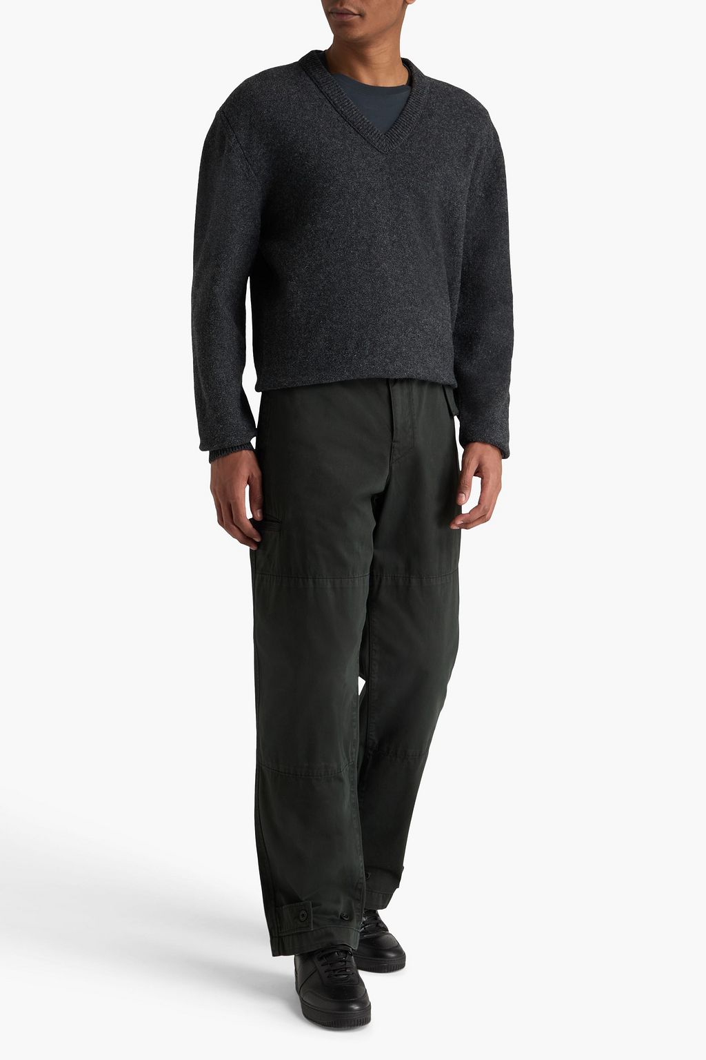 LEMAIRE كنزة رياضية من الصوف بنمط ميلانج