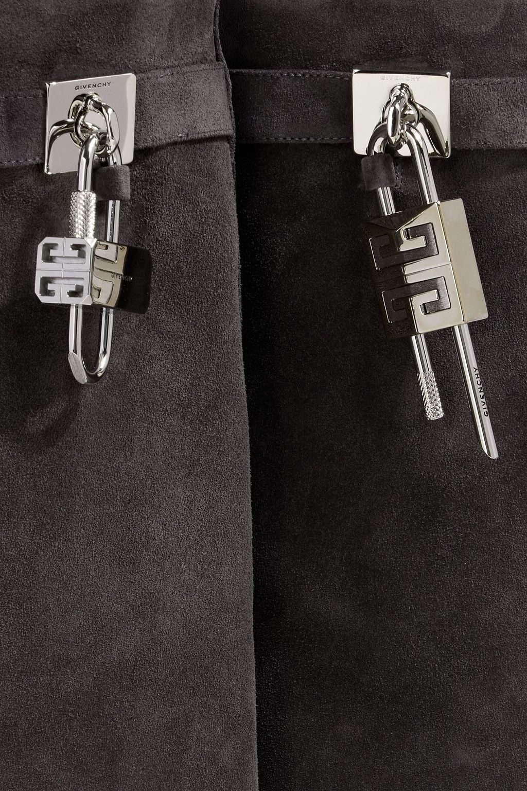 GIVENCHY Shark Lock embellished suede ankle boots