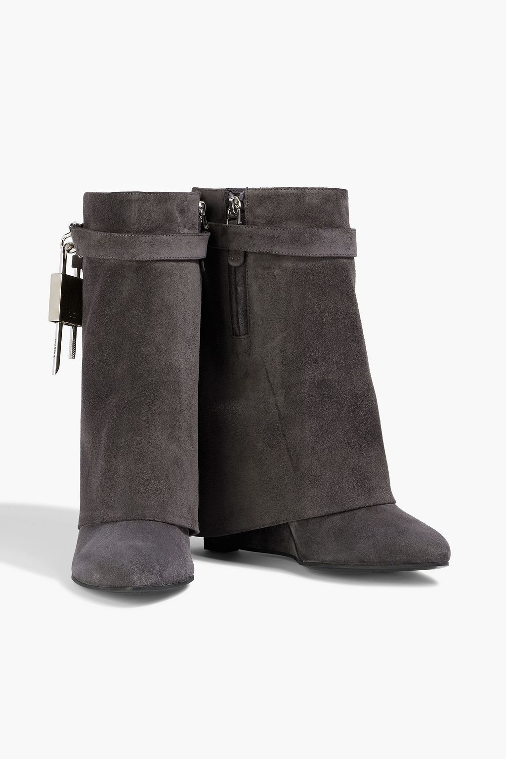 GIVENCHY Shark Lock embellished suede ankle boots