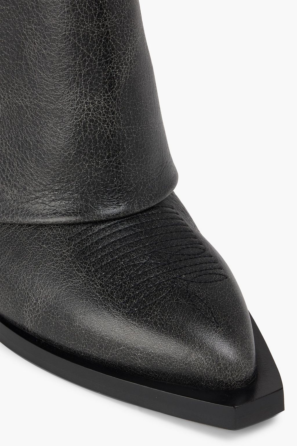 GIVENCHY Shark Lock embellished pebbled-leather cowboy boots