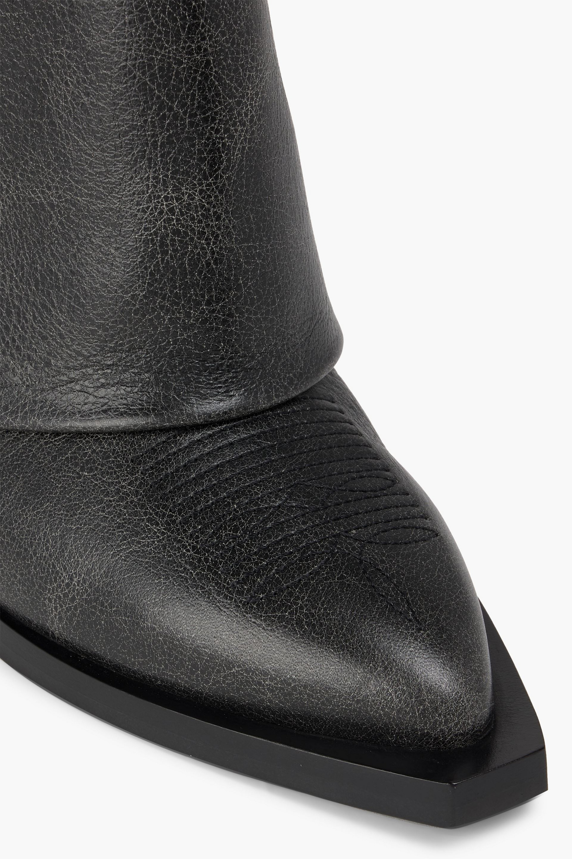 Givenchy Shark Lock embellished pebbled-leather cowboy boots