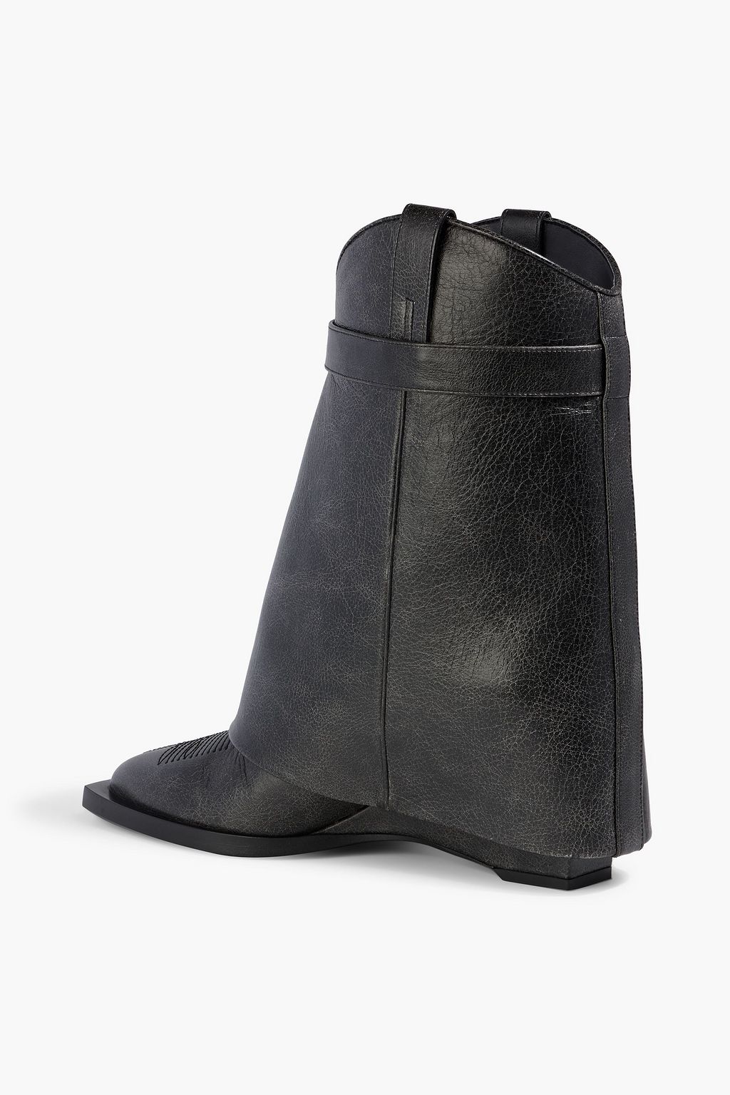 GIVENCHY Shark Lock embellished pebbled-leather cowboy boots
