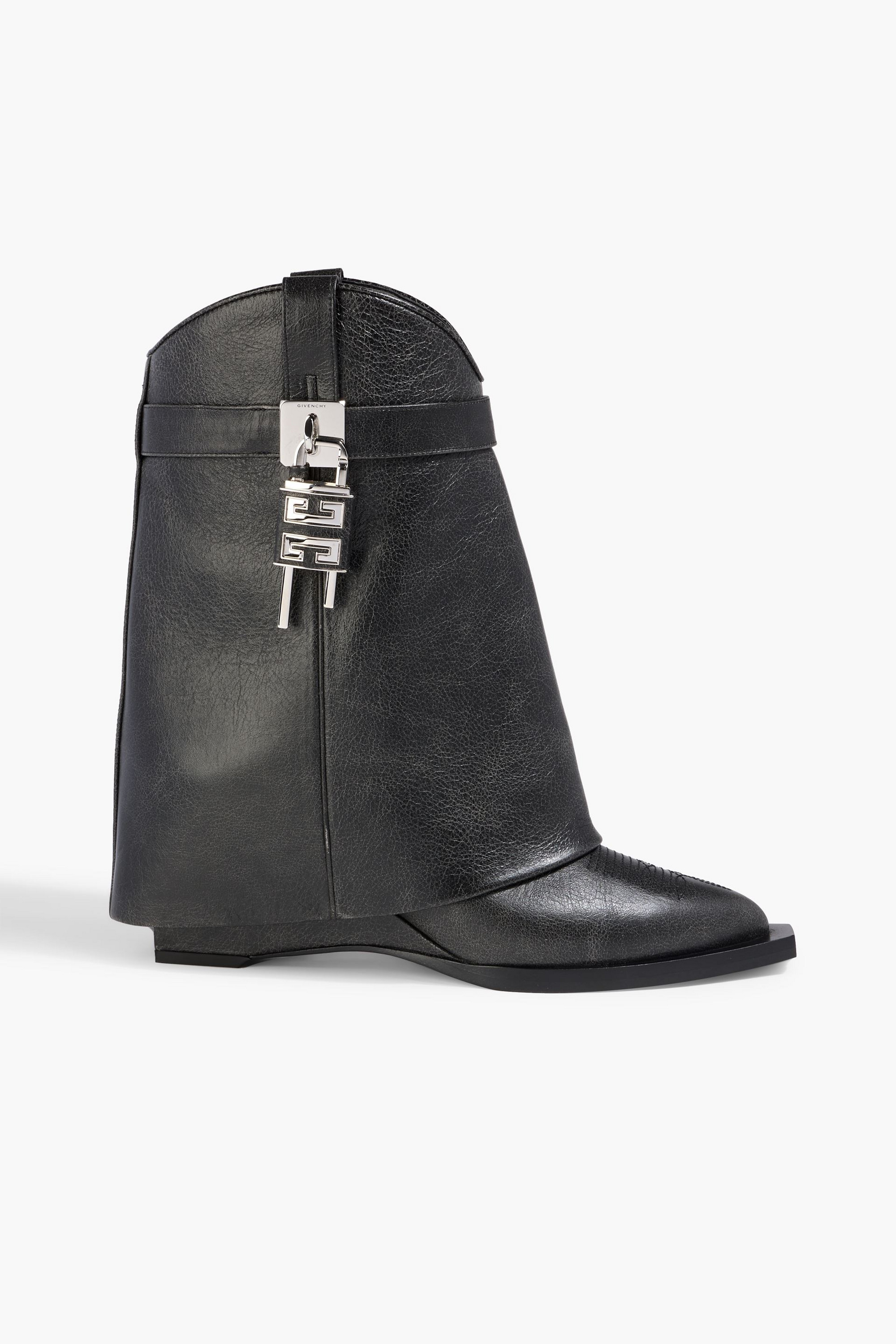 Givenchy Shark Lock embellished pebbled-leather cowboy boots