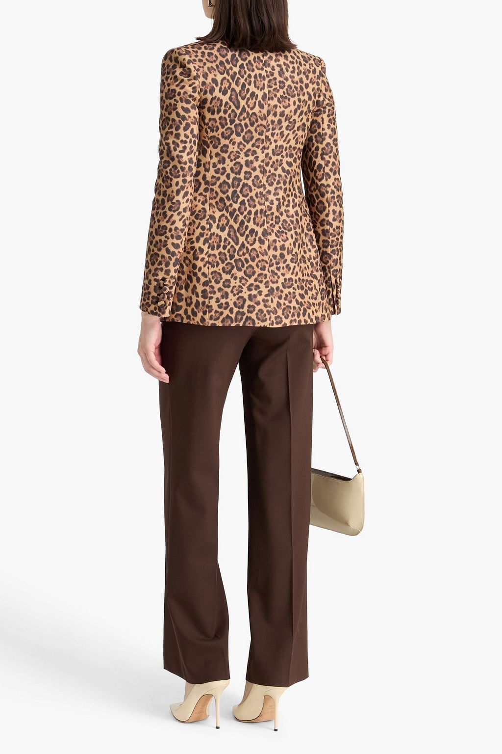VALENTINO GARAVANI Leopard-print wool and silk-blend blazer